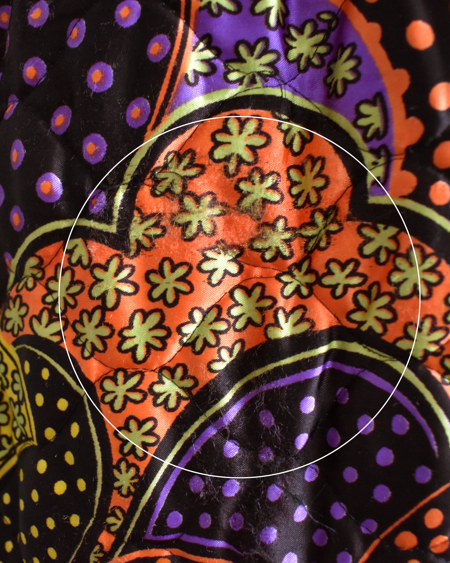 close up of some fraying on the back of the skirt