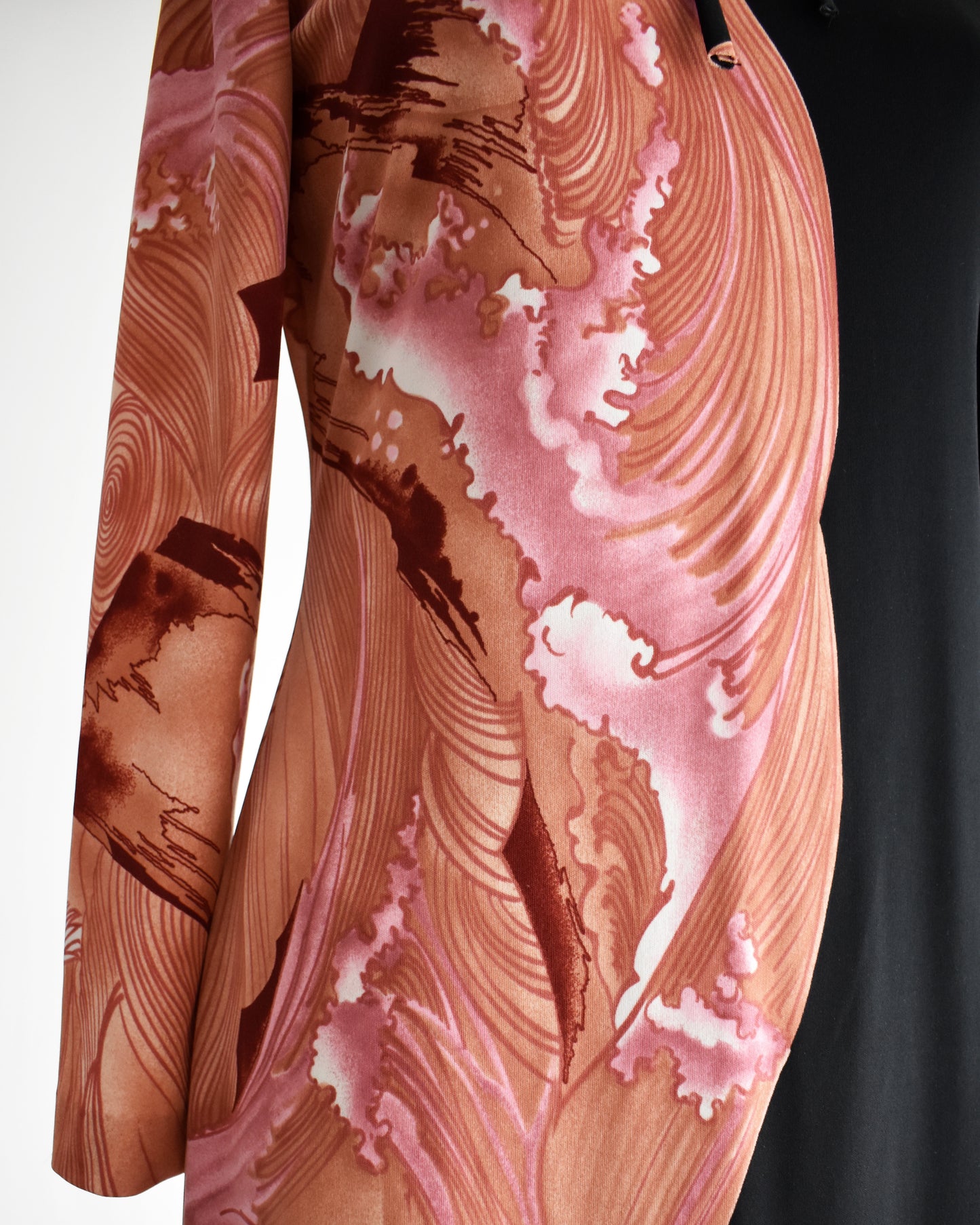 close up of the wave print