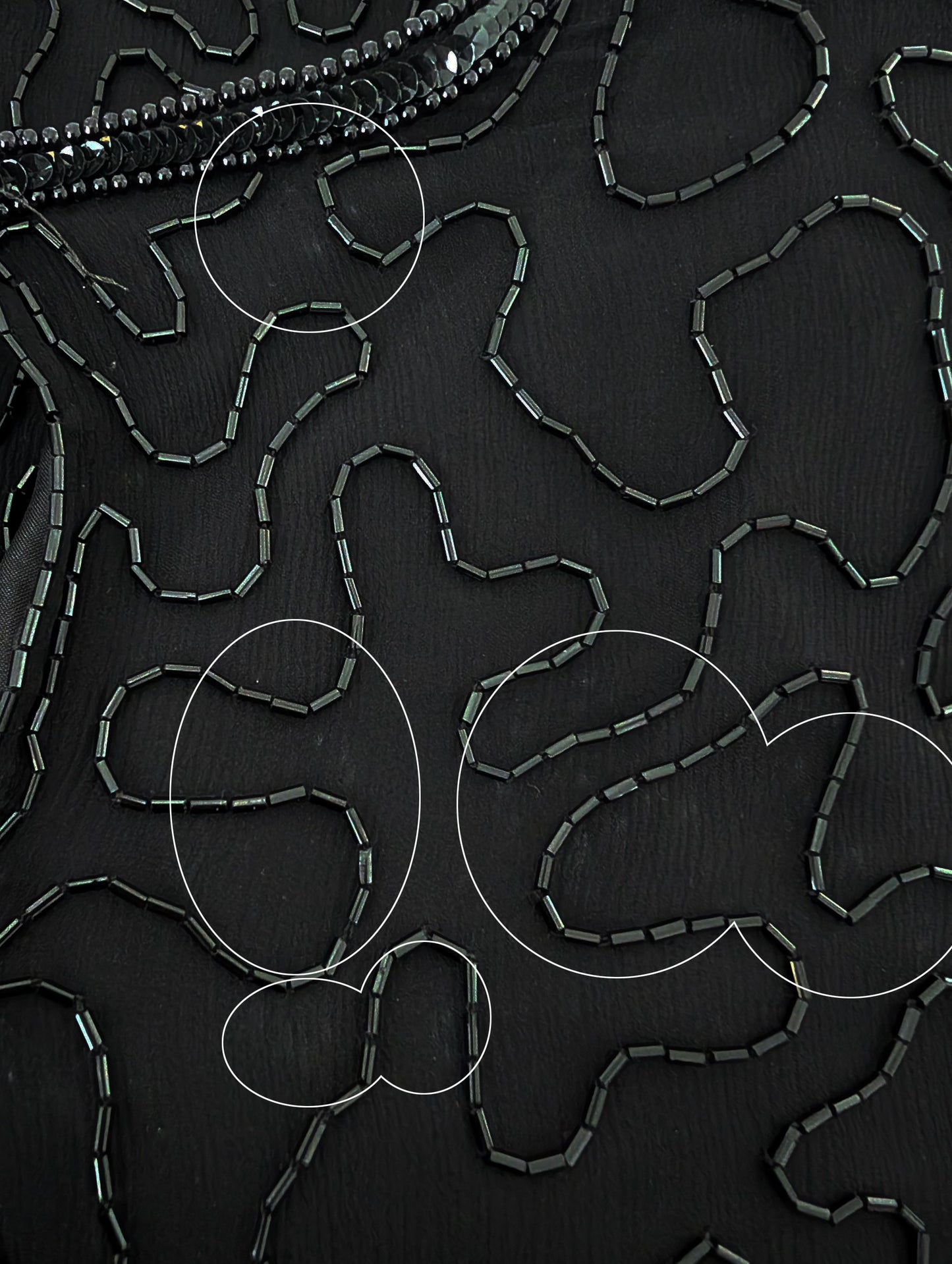 close up of the right shoulder area which has some light spots that didn't come out during cleaning