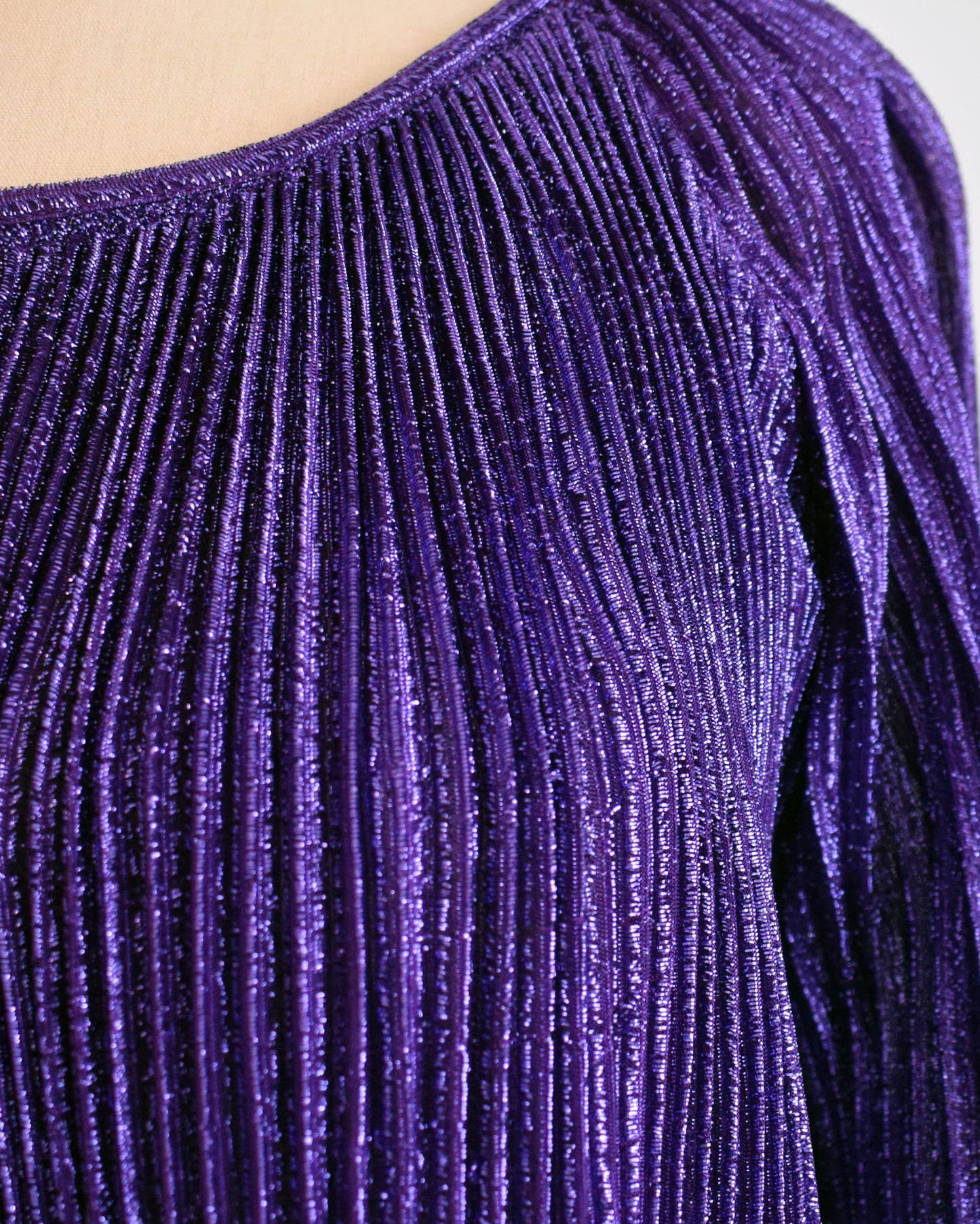 close up of the metallic fabric