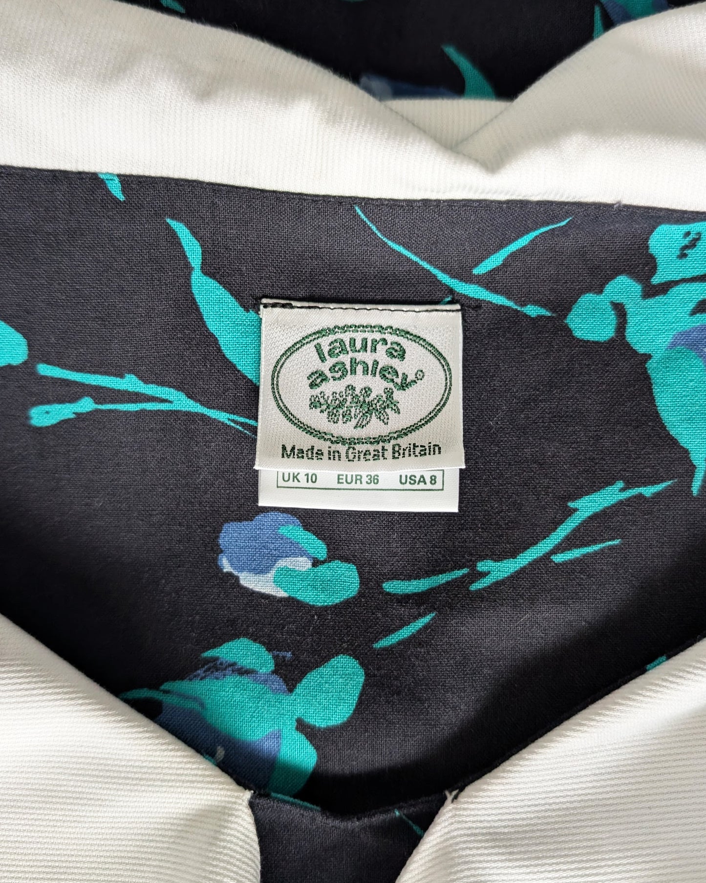 close up of the Laura Ashley tag on the dress