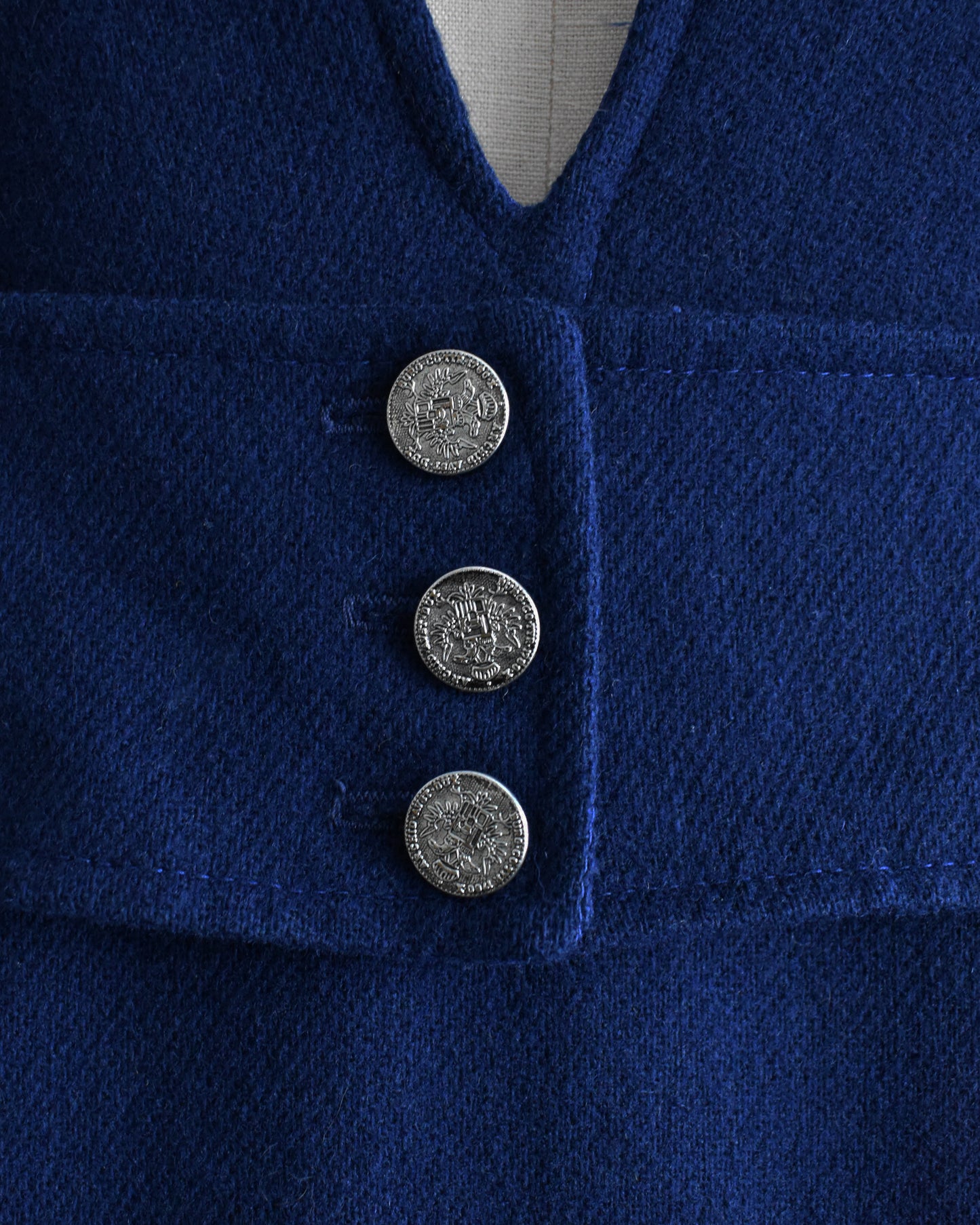 close up of the decorative buttons