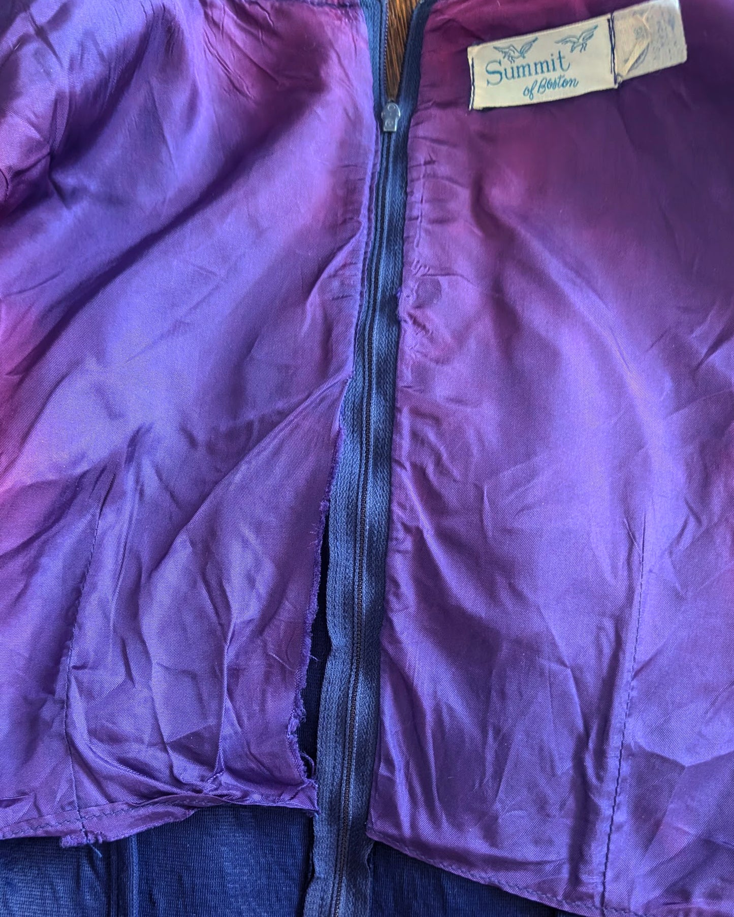 close up of the inside lining that has become detached on one side
