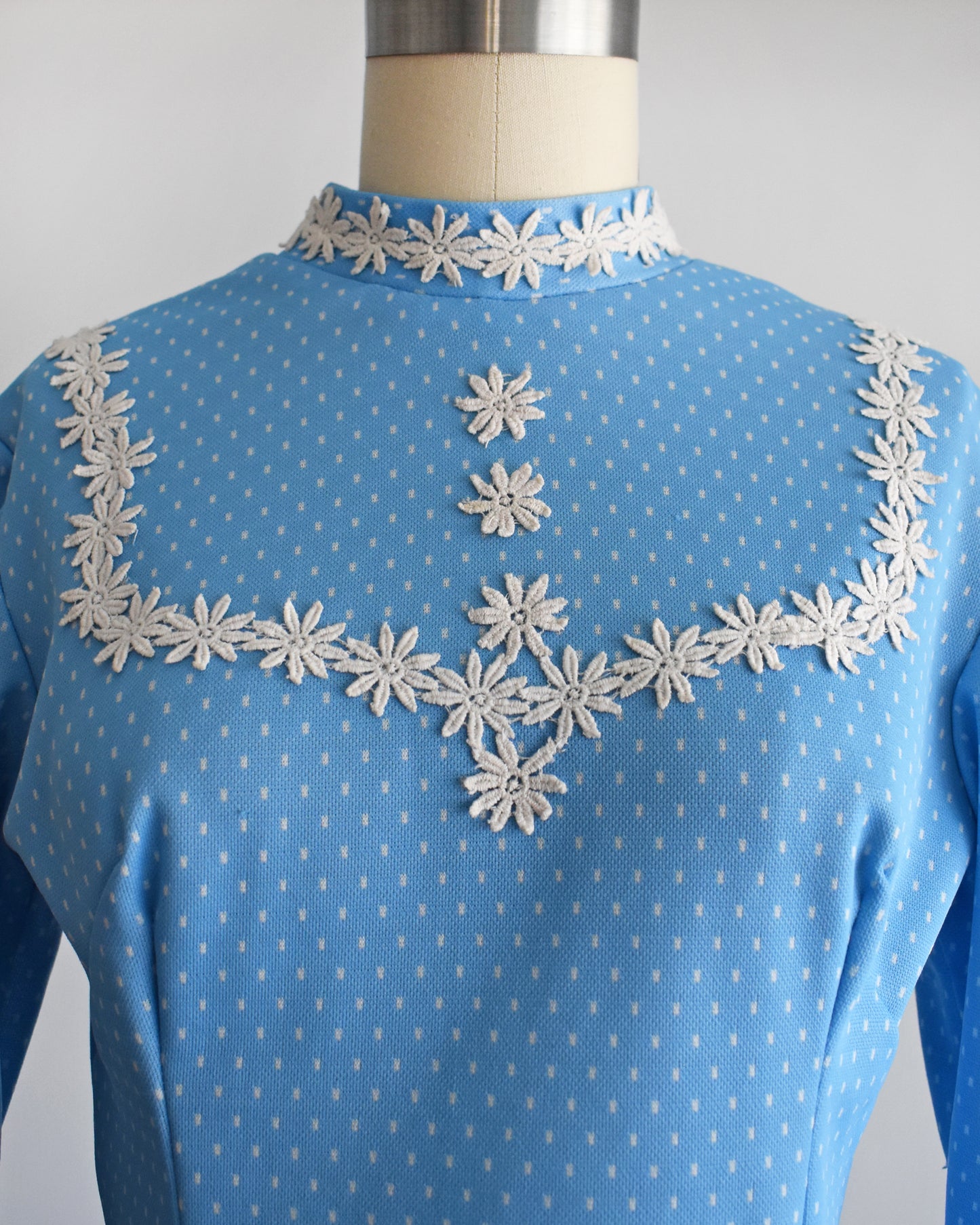 Vintage 1970s Blue Mod Figure Skating Leotard | xs/small