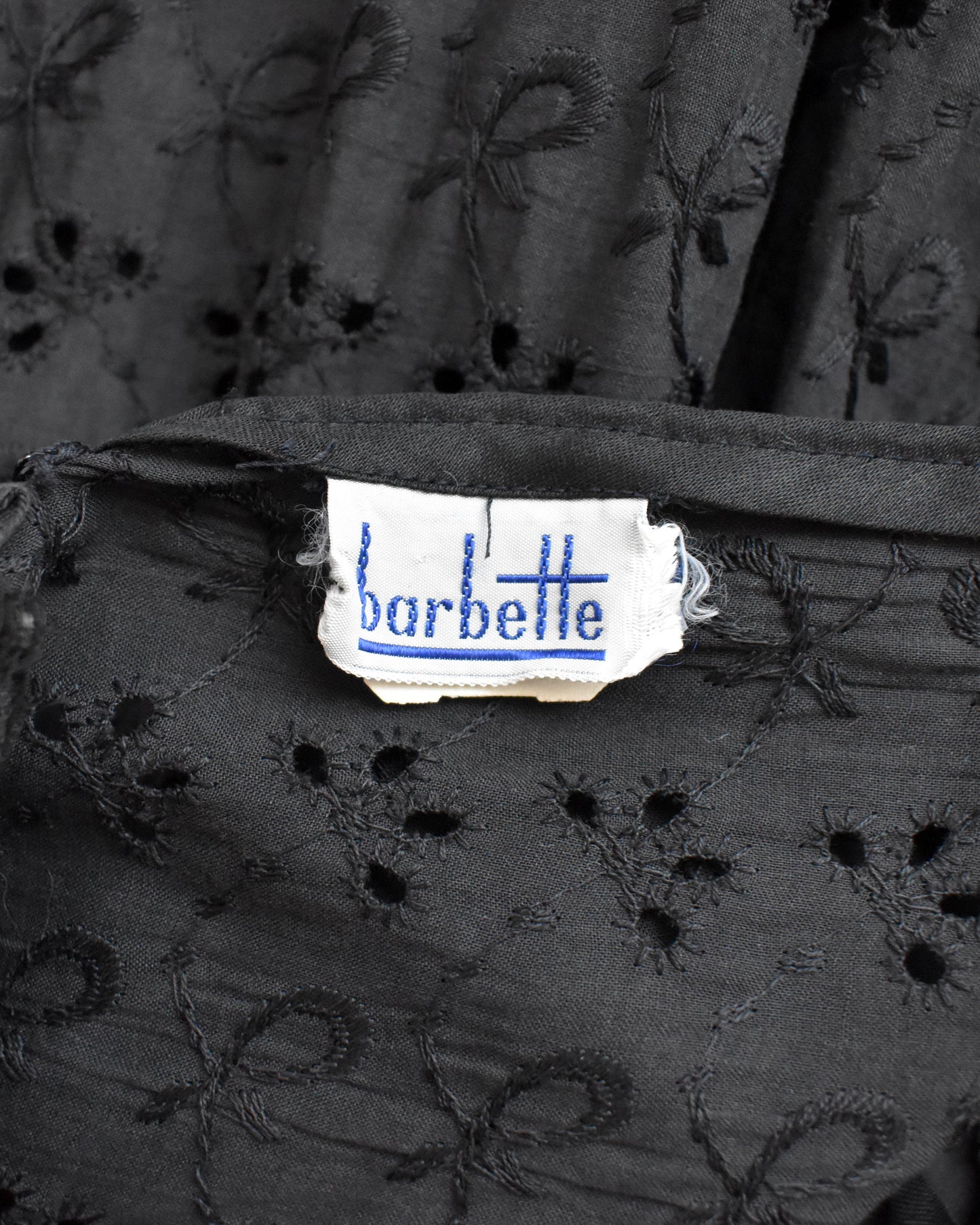 close up of the tag which says barbette