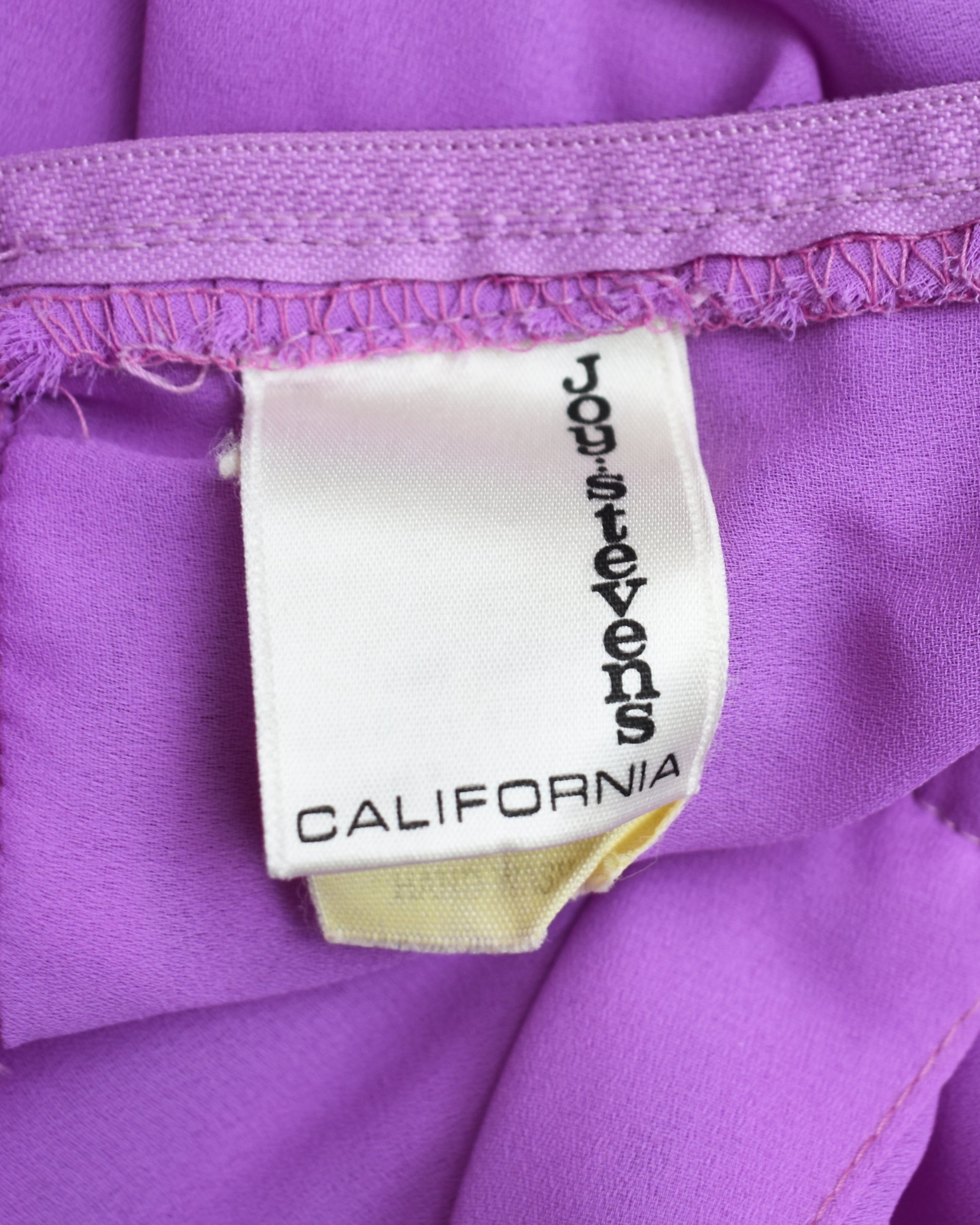 close up of the tag which says Joy Stevens California