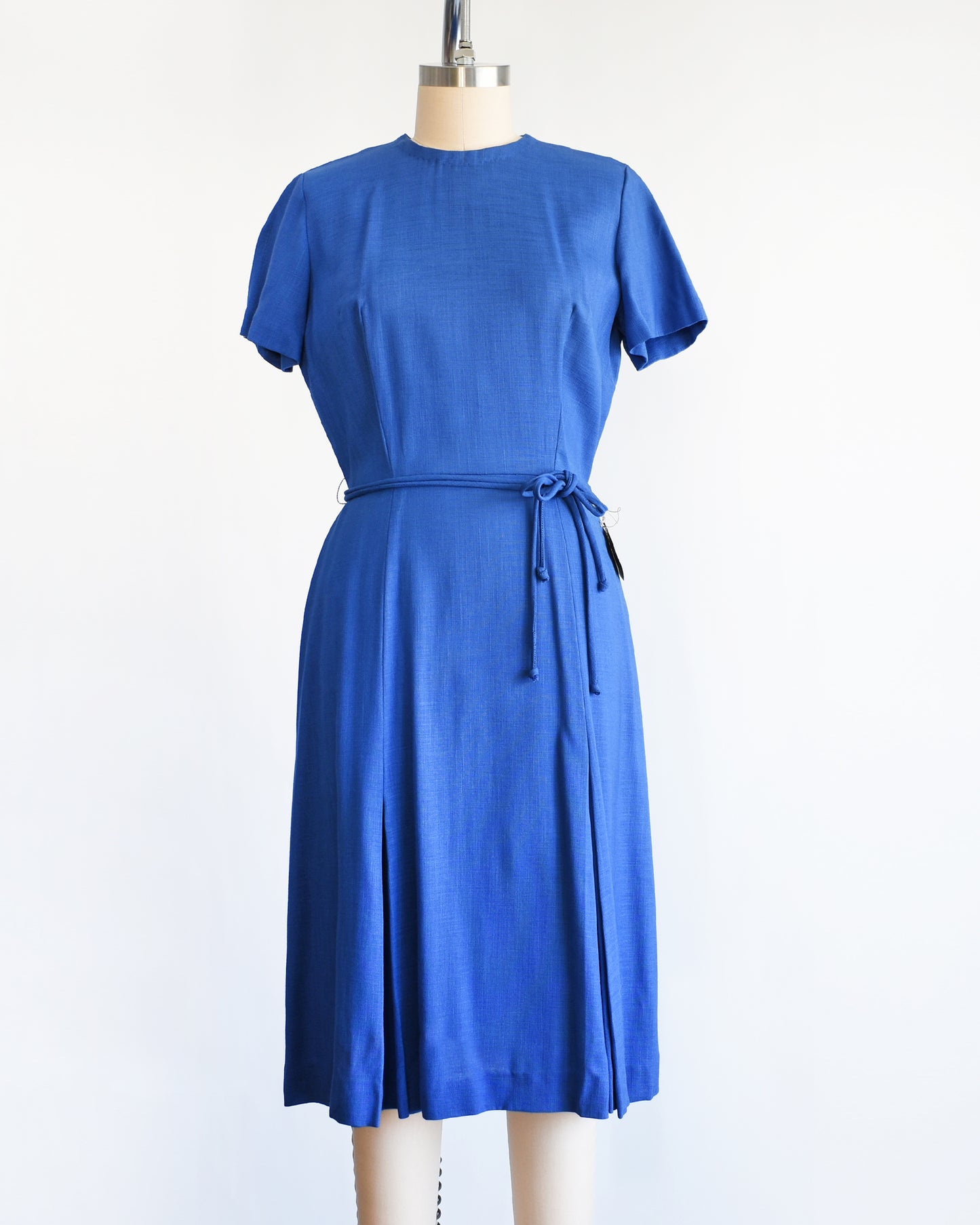 a vintage 1960s cobalt blue day dress by Alison Ayers