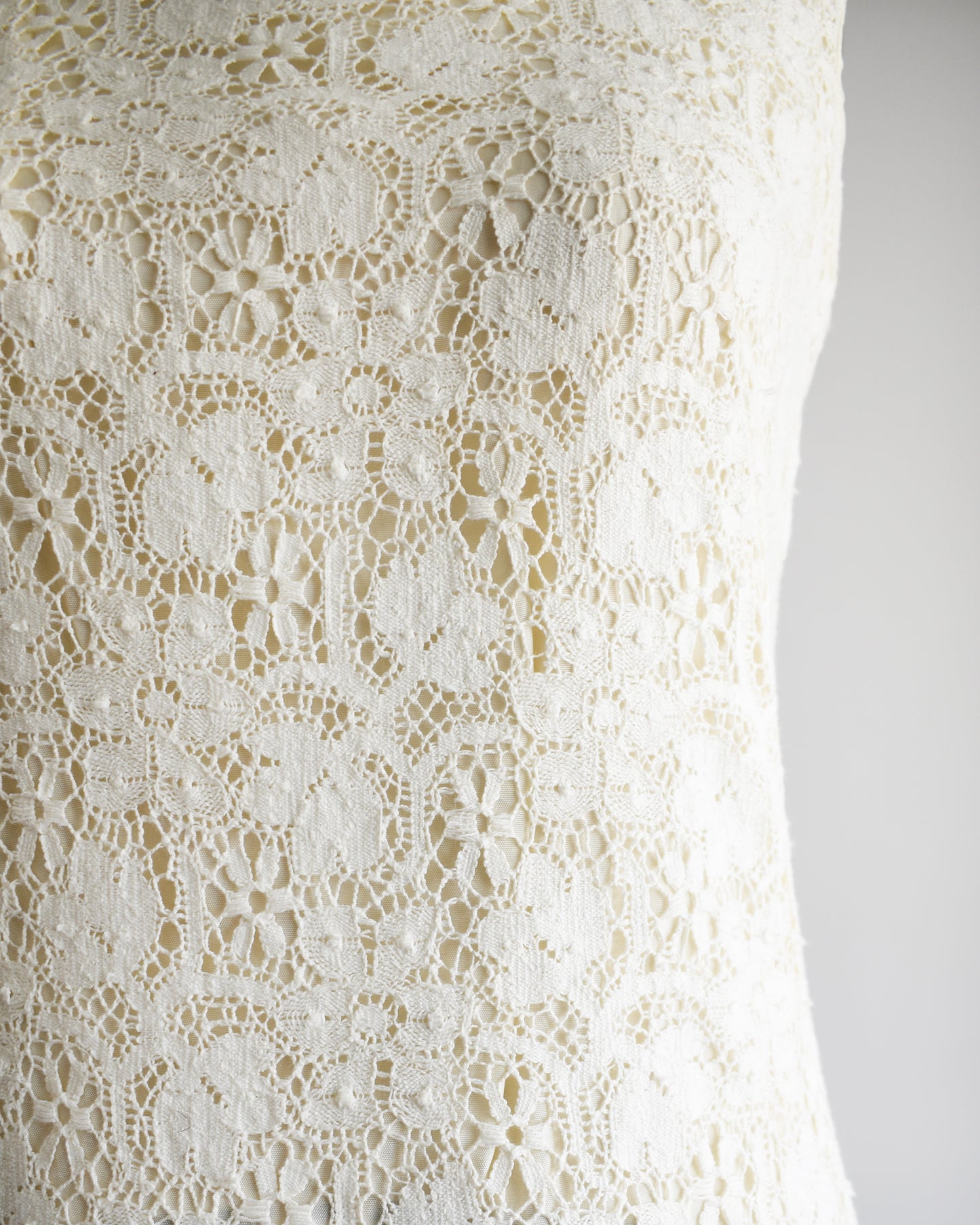 close up of the floral lace detail