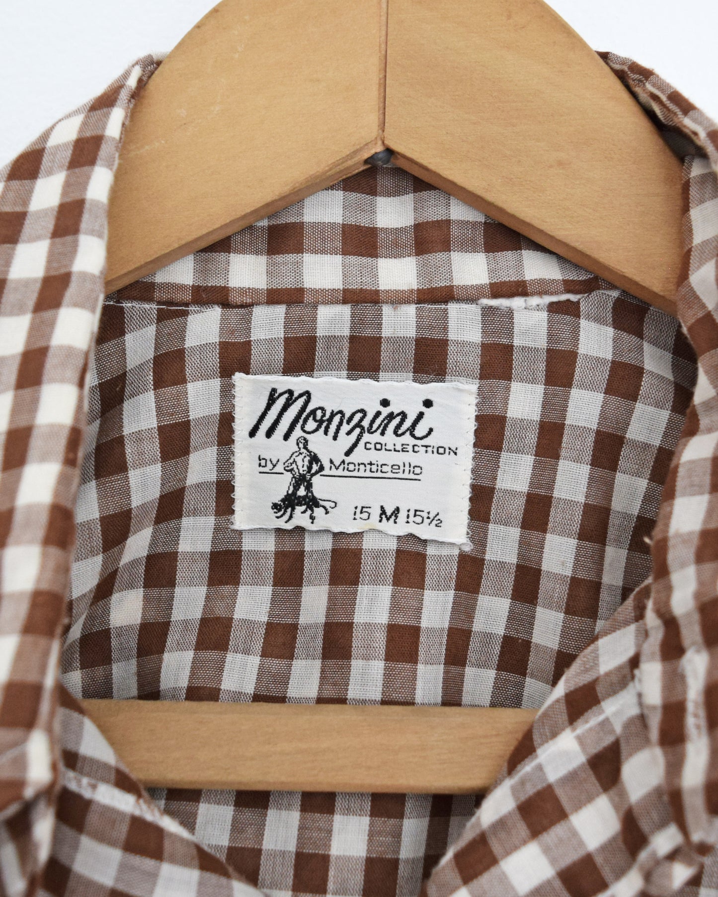 close up of the tag which says Monzini collection by Monticello