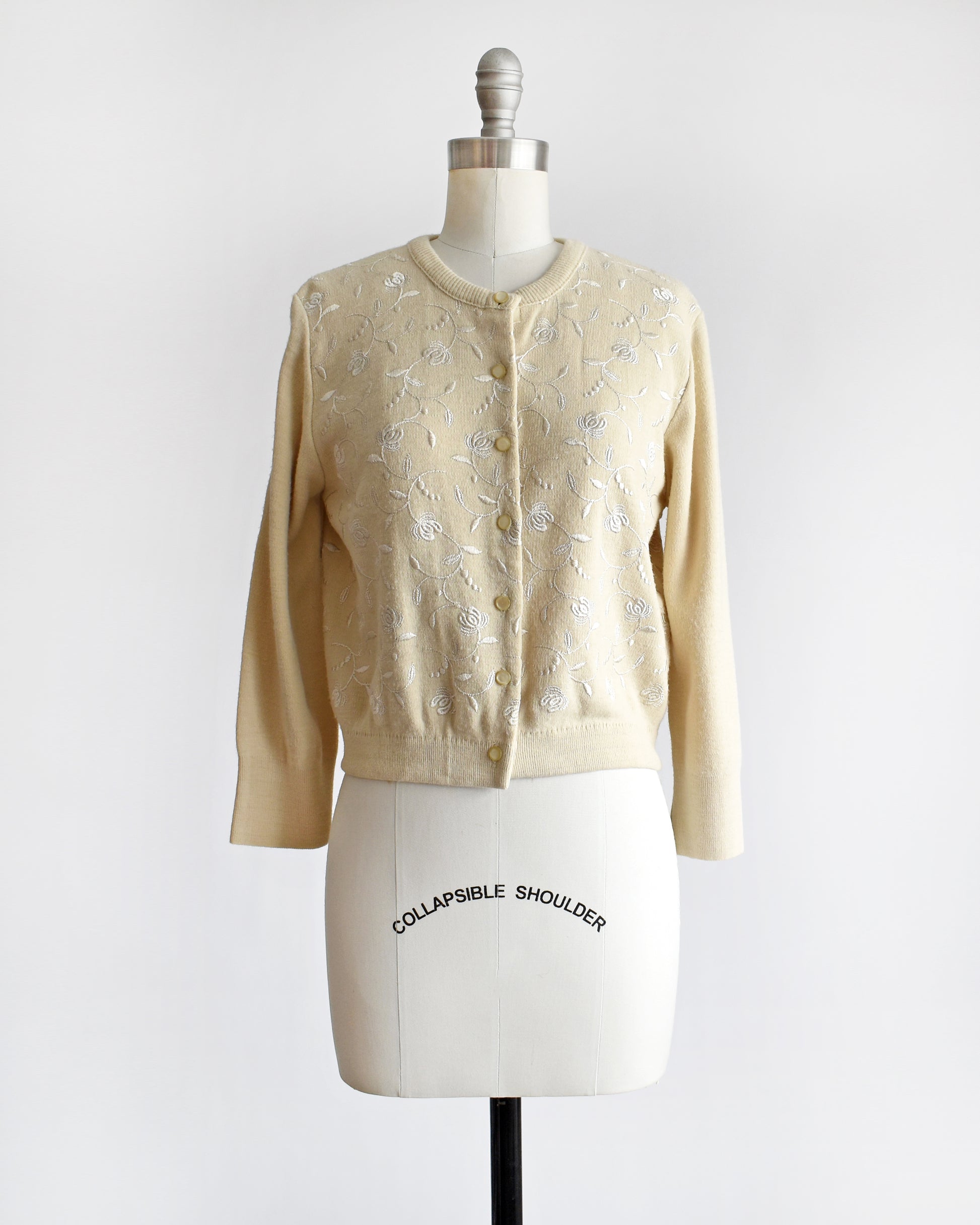 a vintage 1960s embroidered floral cardigan