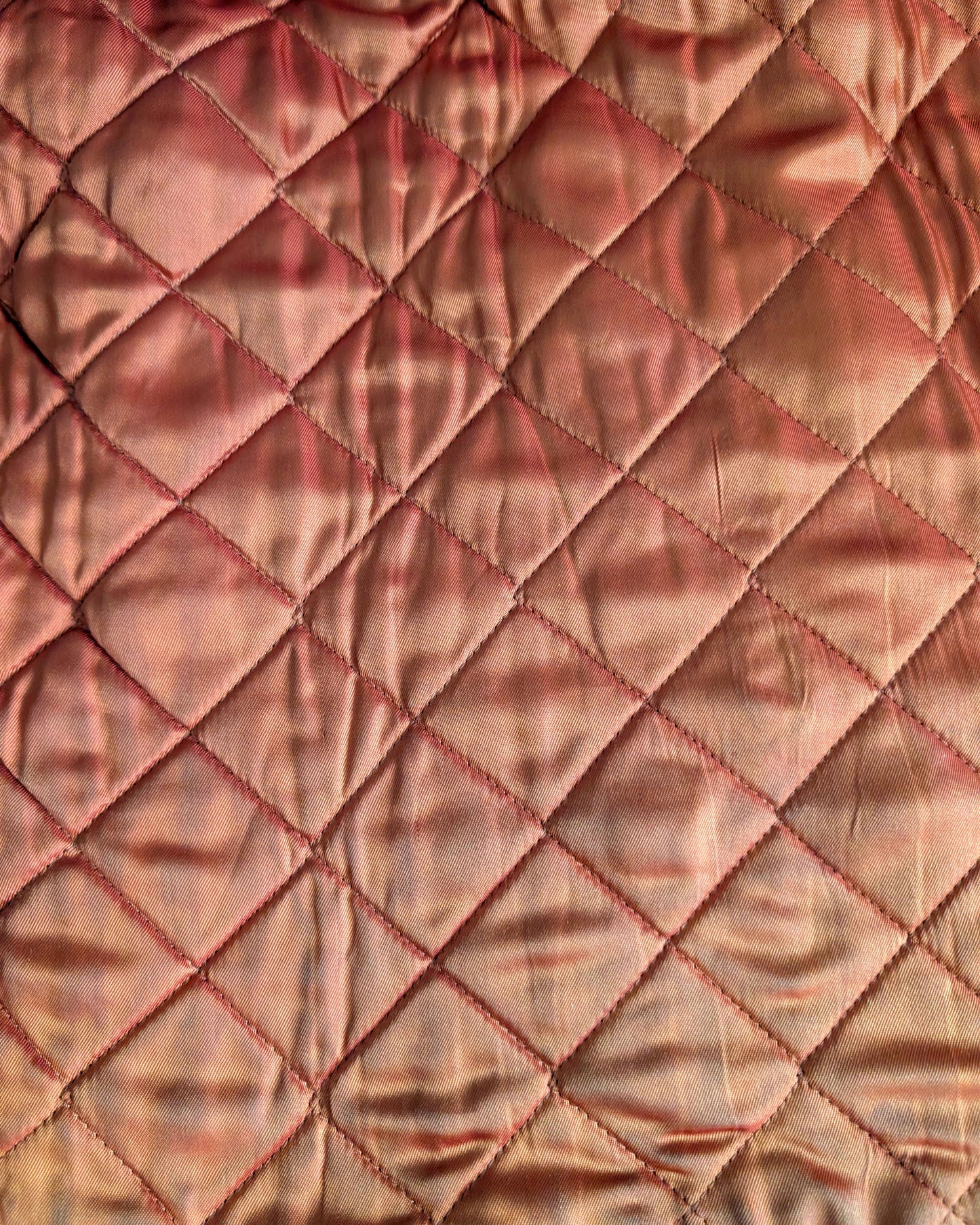 close up of the quilted lining