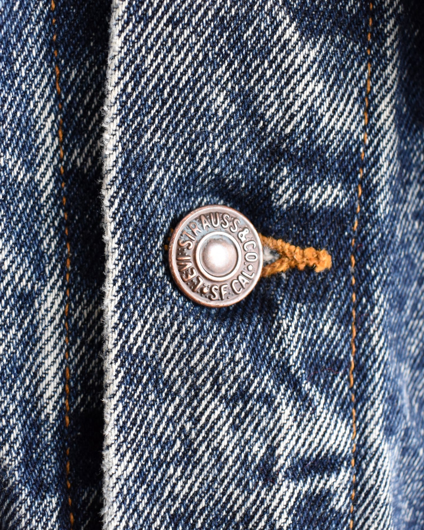 Close up of jacket button