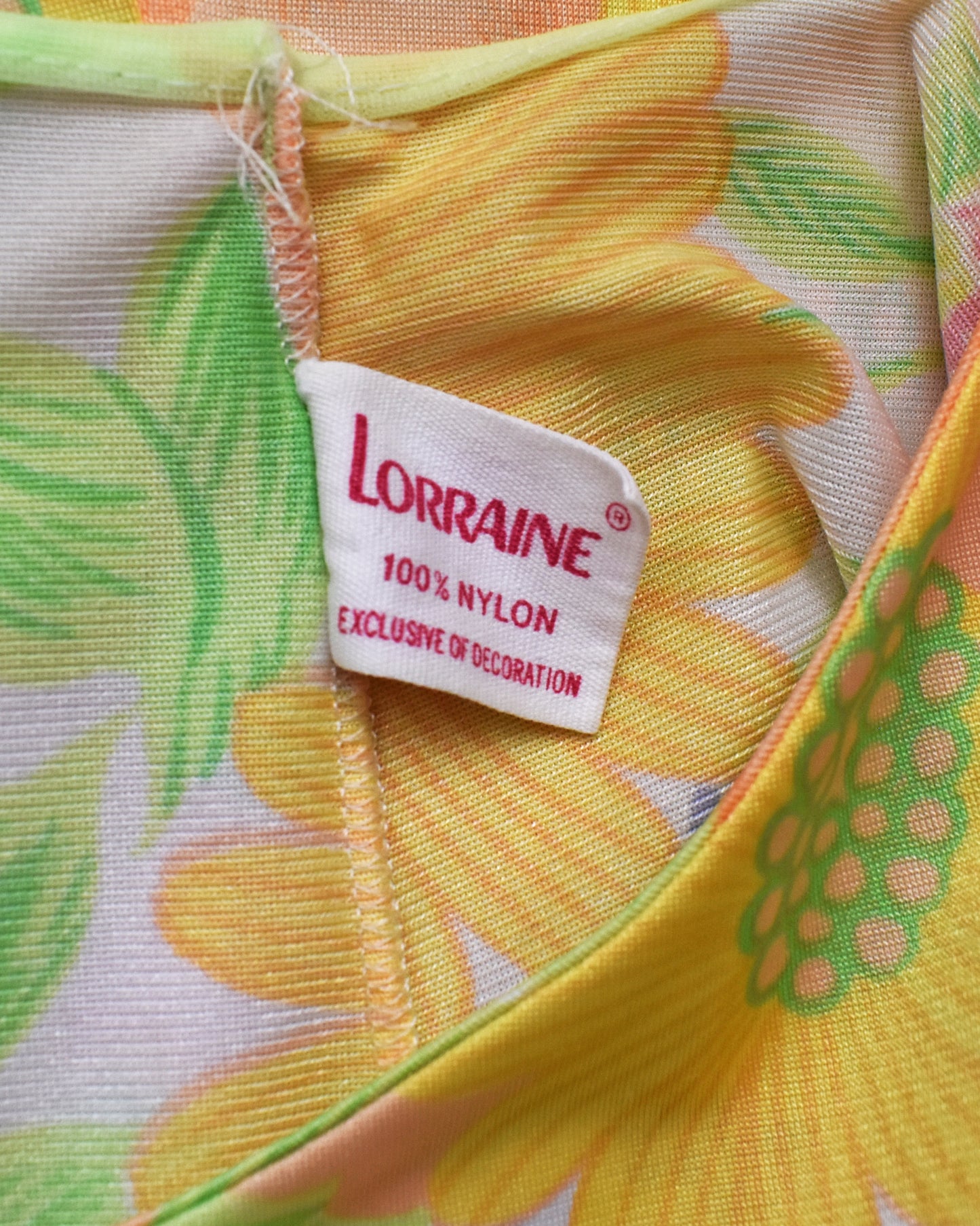Close up of the tag which says Lorraine