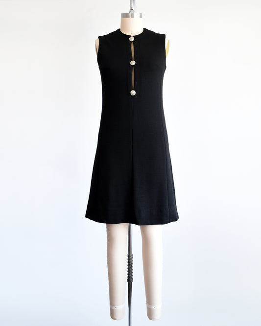  a vintage 1960s black keyhole rhinestone dress