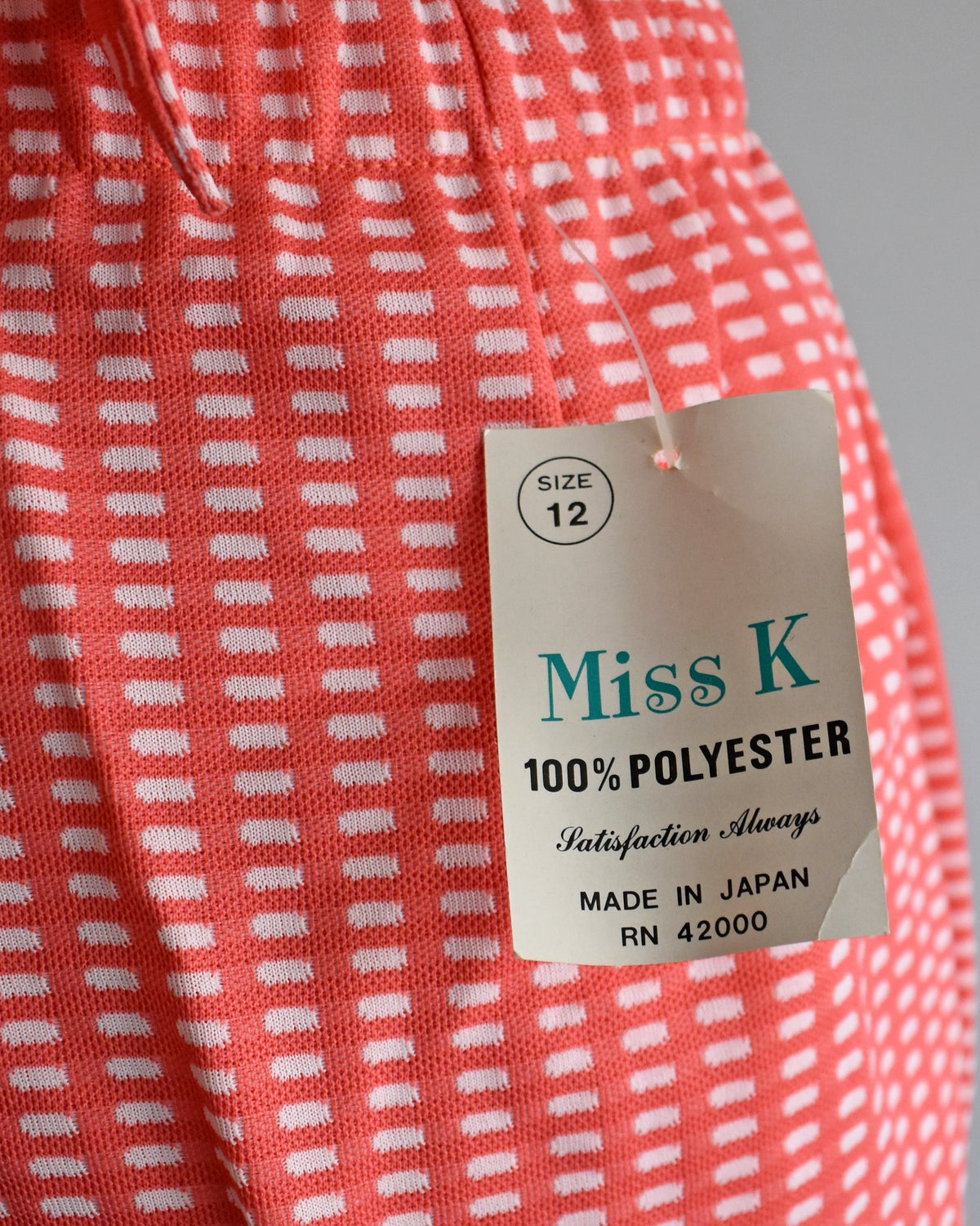 close up of the original shop tags