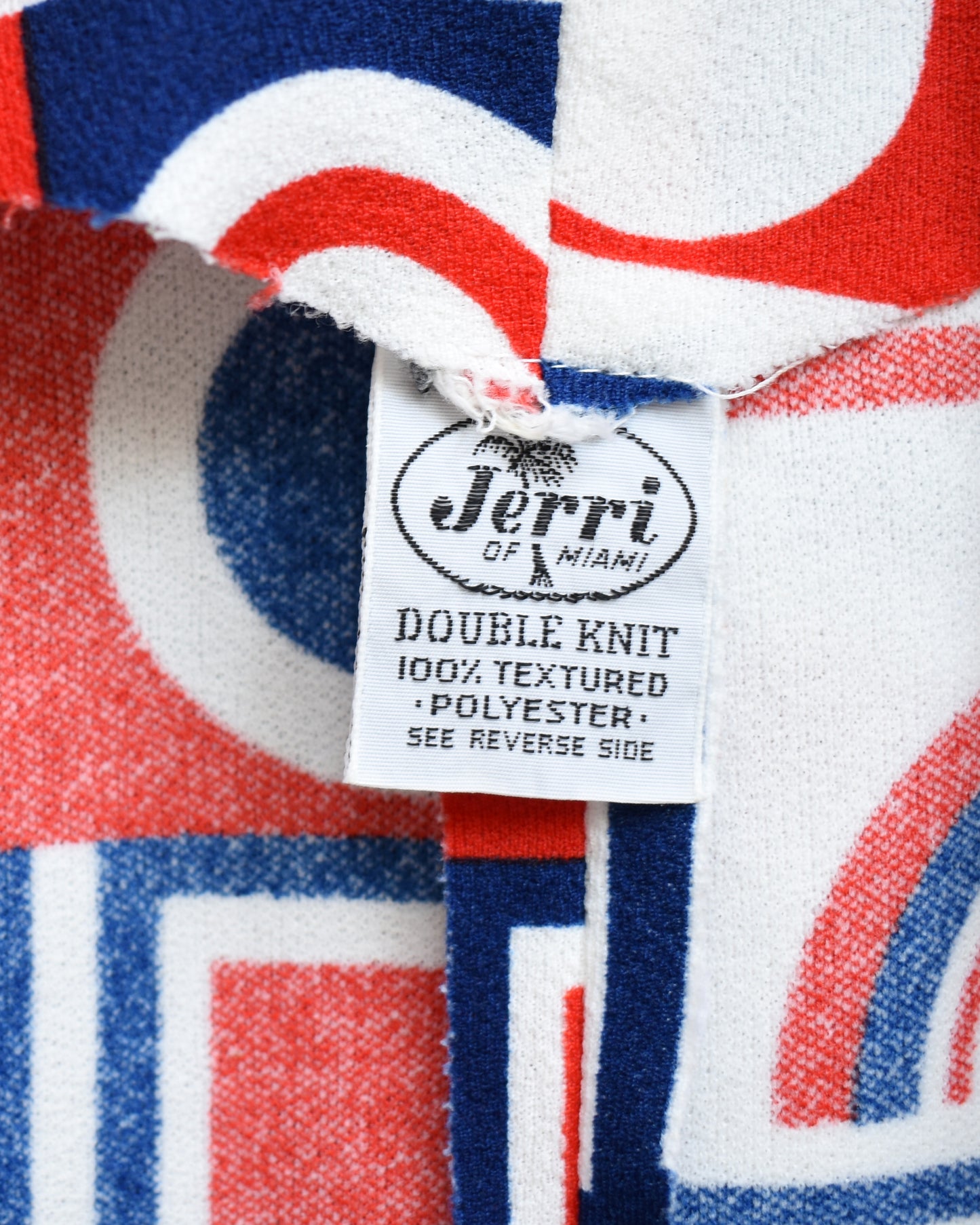 close up of the tag which says Jerri of Miami