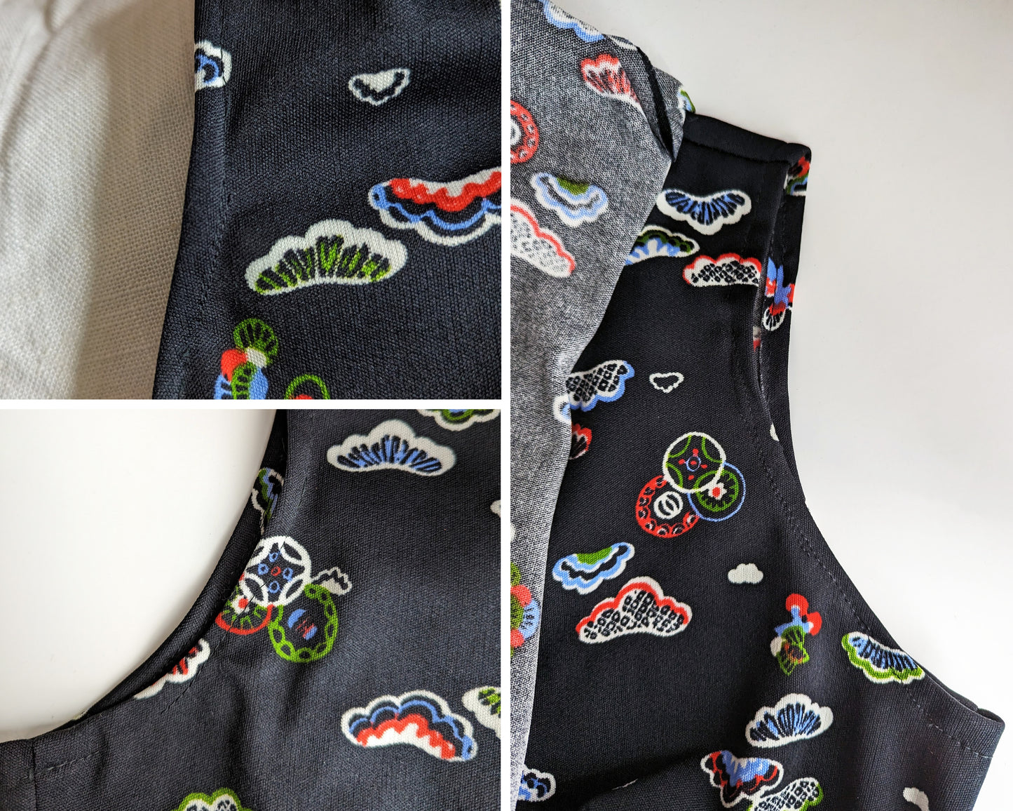 Close up of some mending on the arm openings. The mending isnt the cleanest, but is only noticeable upon close inspection.
