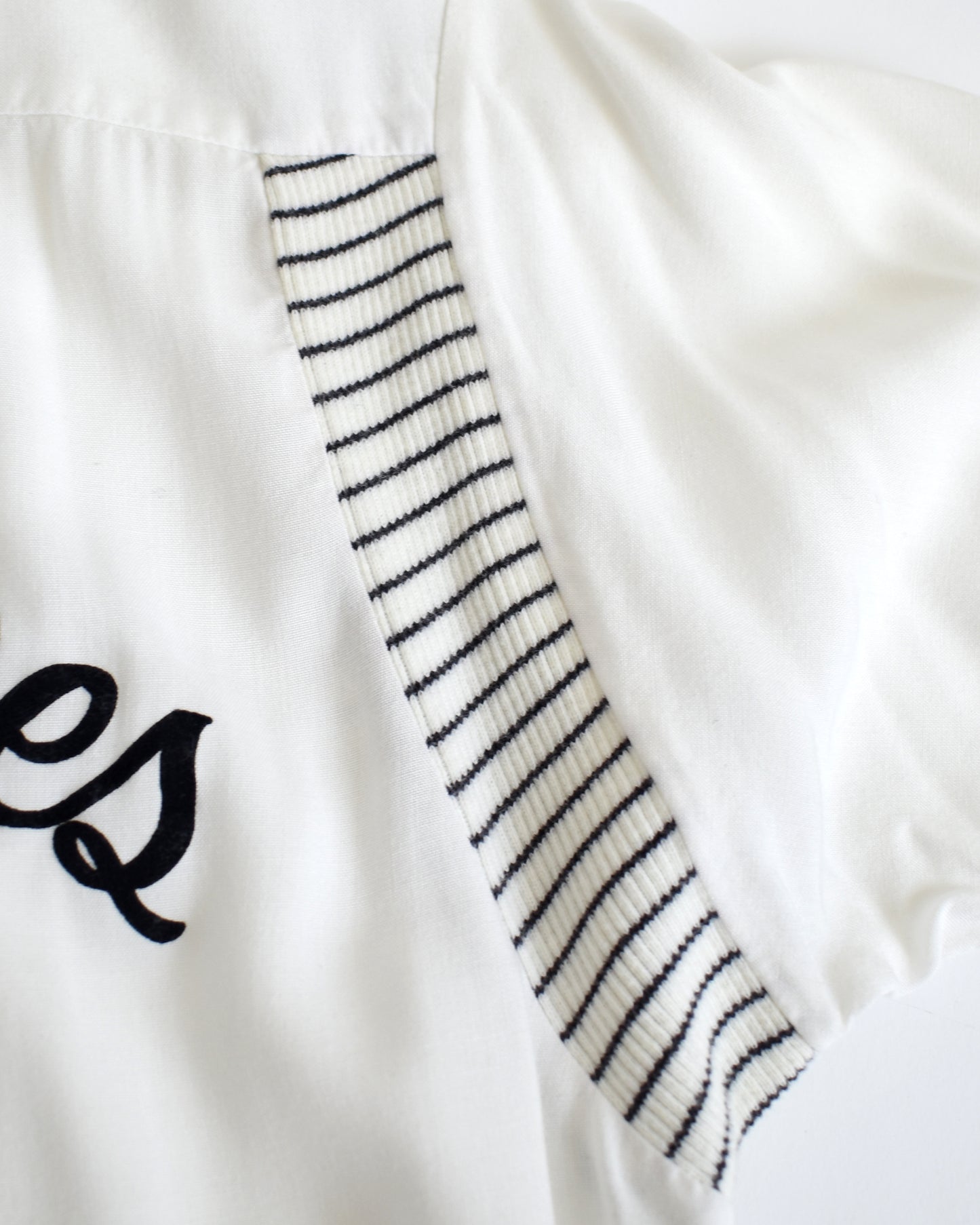 close up of the striped arm detail