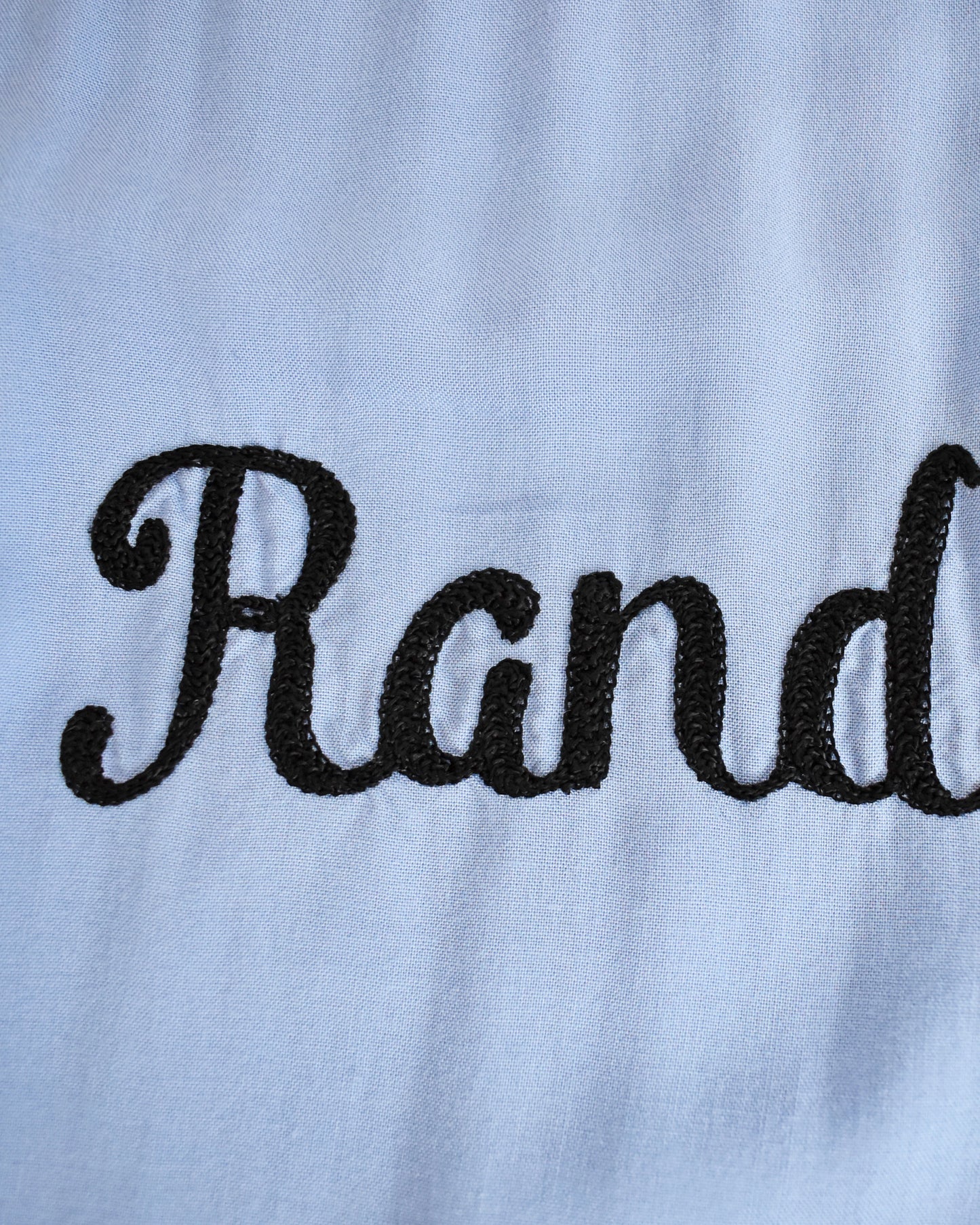 close up of the chain stitching on the back