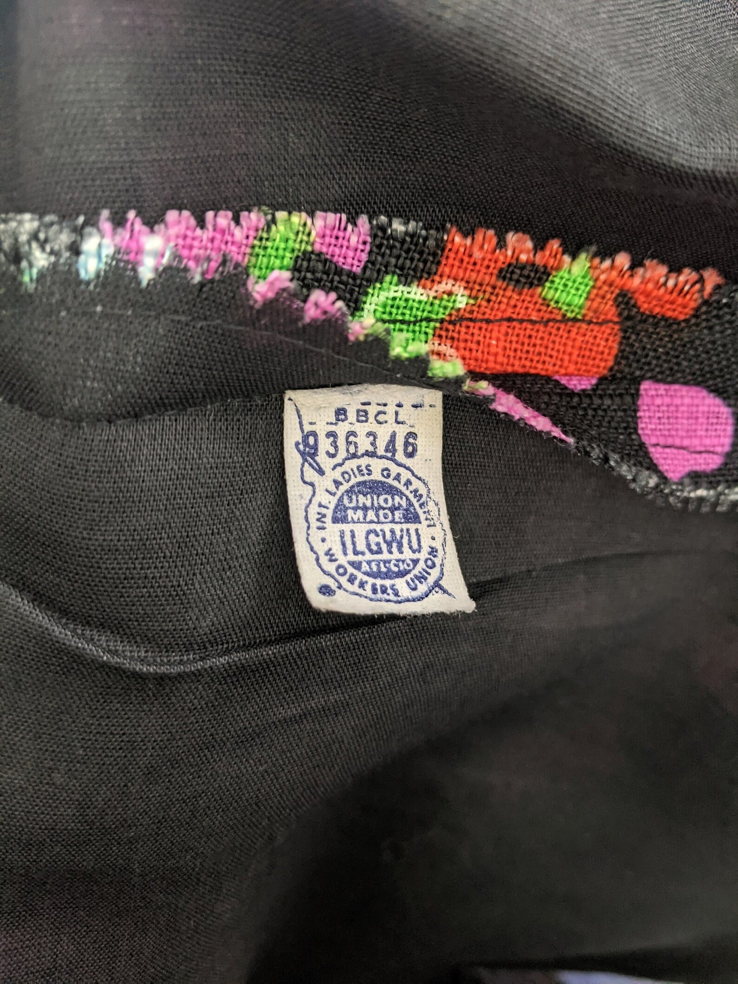 Close up of the ILGWU tag