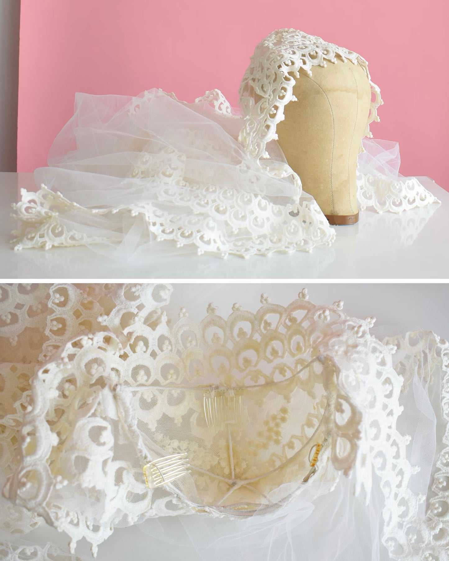 close up of wedding veil