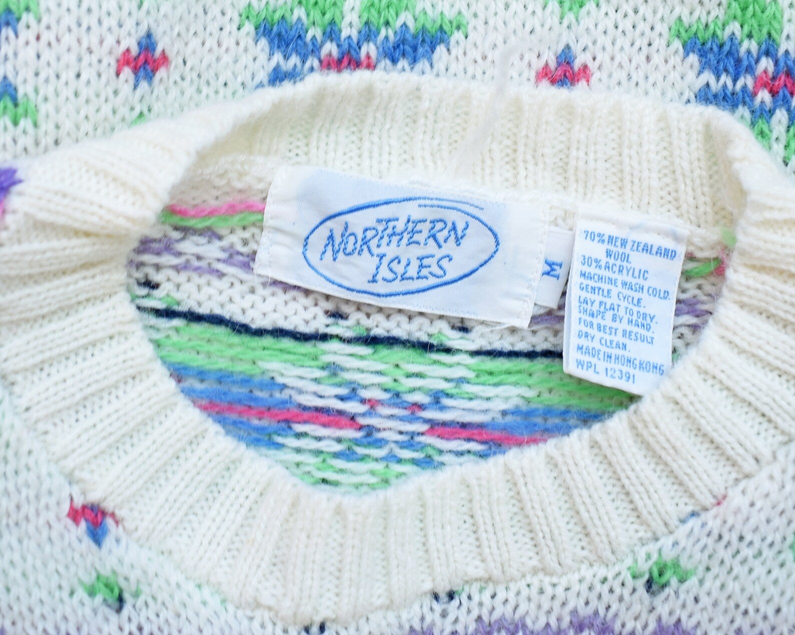 Close up of the tag which says Northern Isles