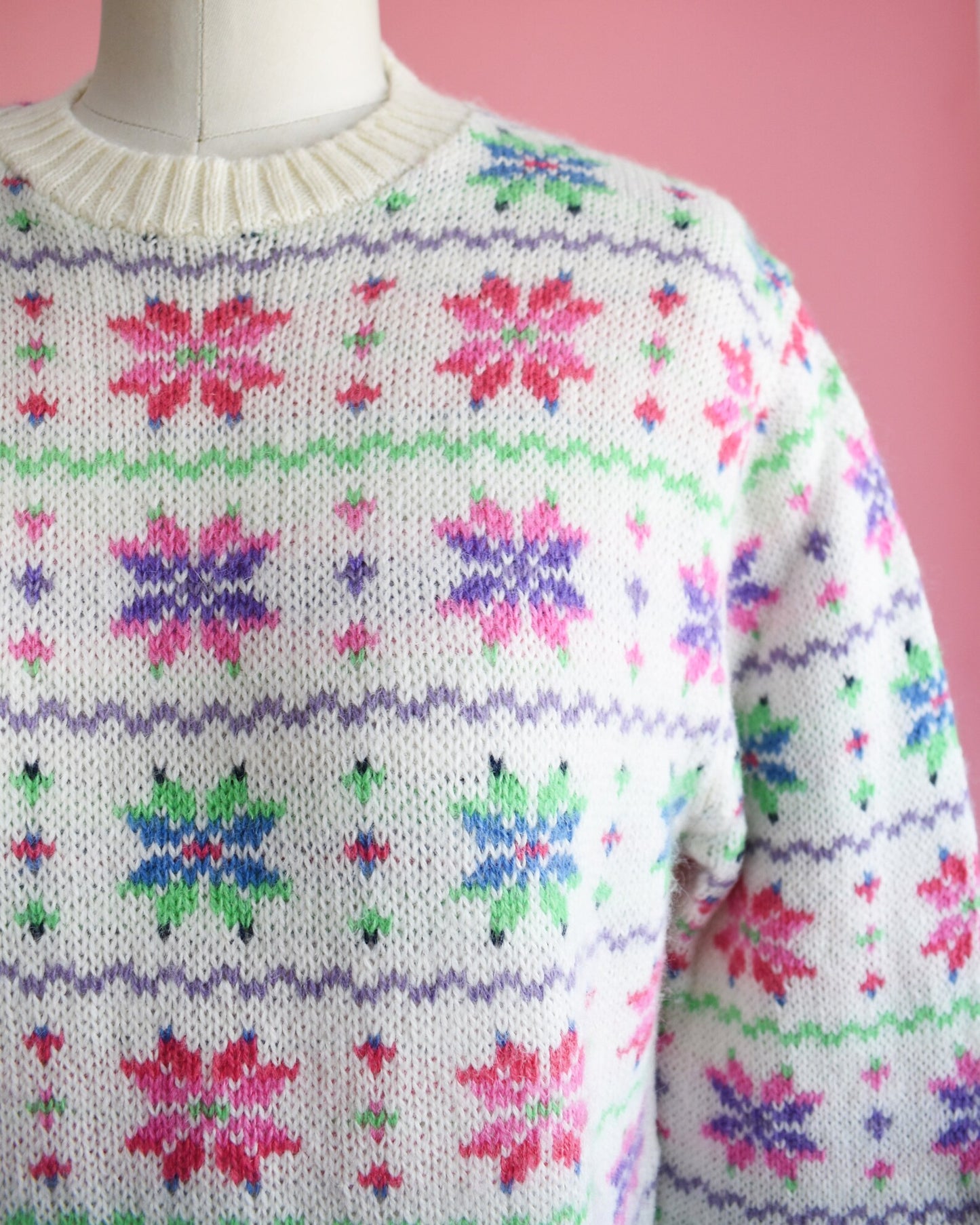 Close up of the snowflake print