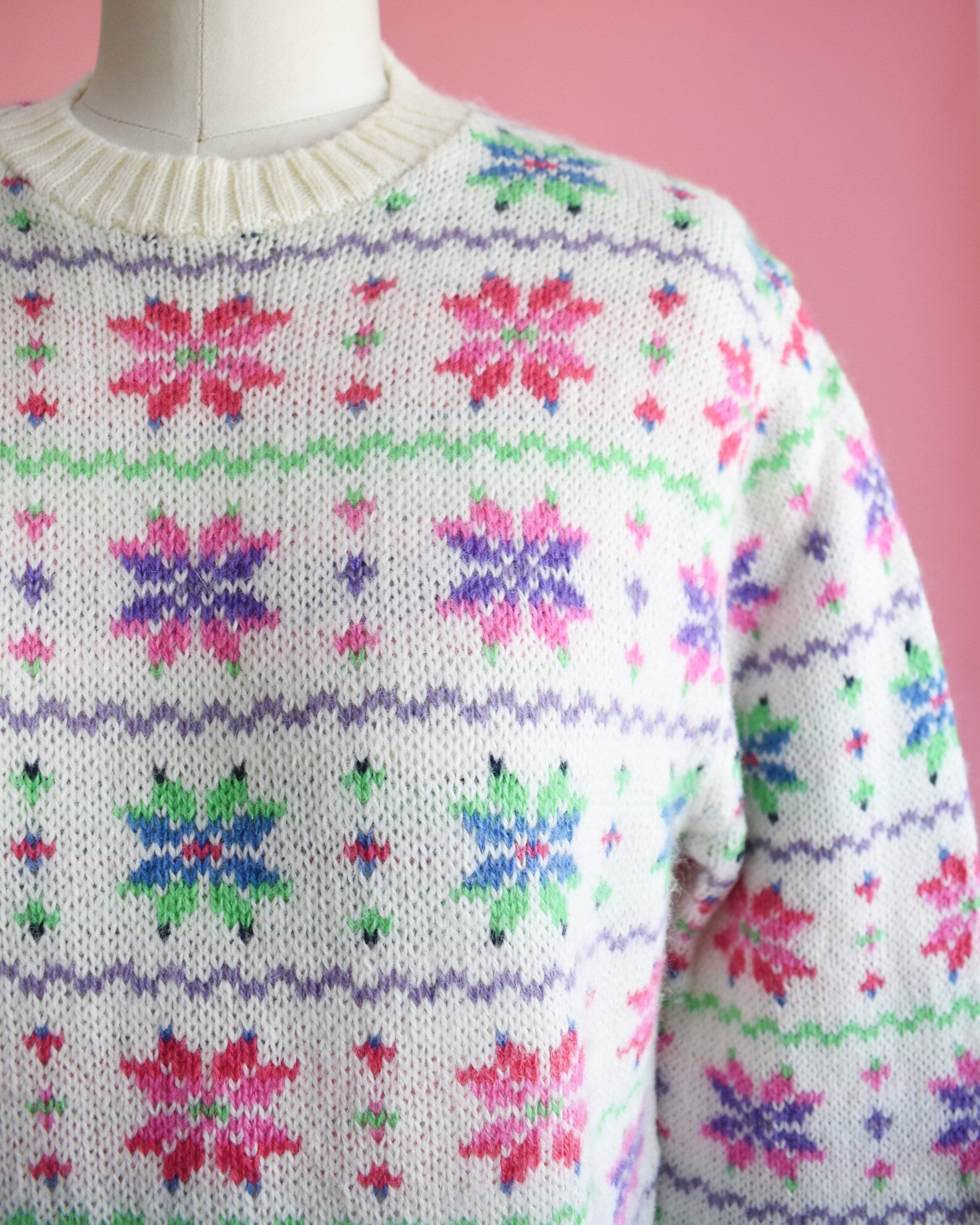 Close up of the snowflake print