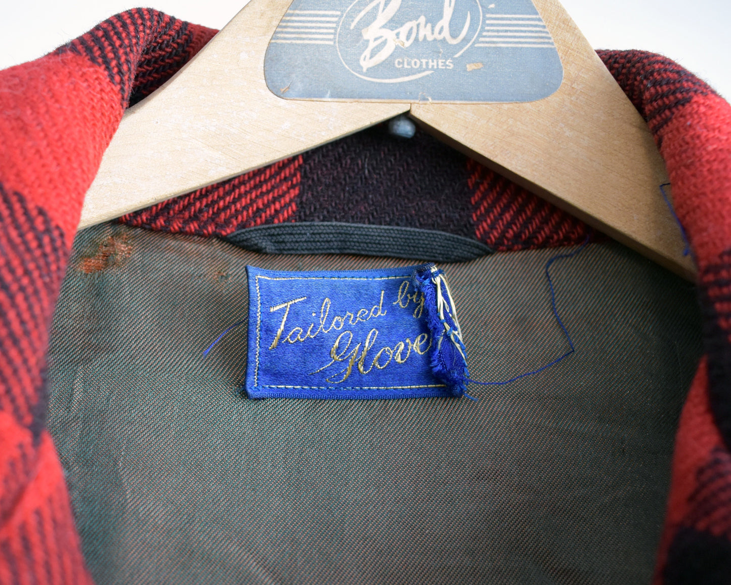 Close up of the tag that says Tailored by Glover