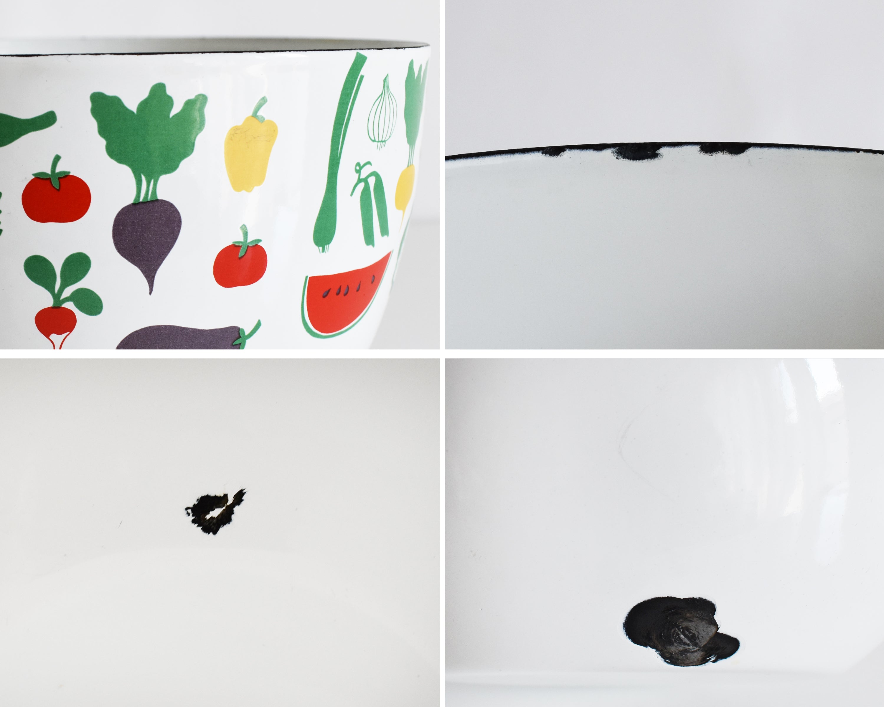 Kaj Franck Arabia Finland Vegetable & Fruit Enamel Bowl | as is