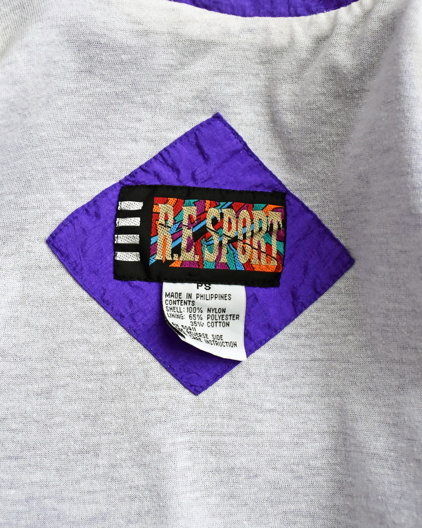 close up of the tag which says R.E. Sport