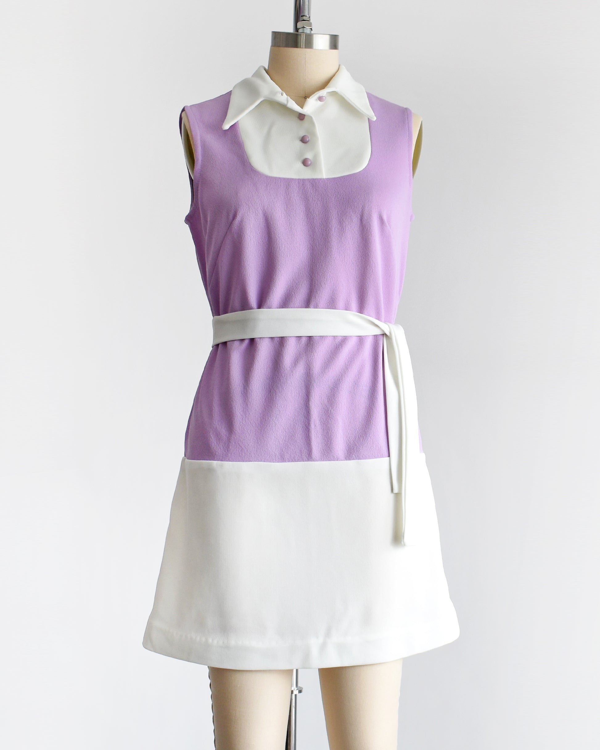 Vintage 1960s Purple & White Mod Mini Dress Vintage 1960s Purple & White Mod Mini Dress