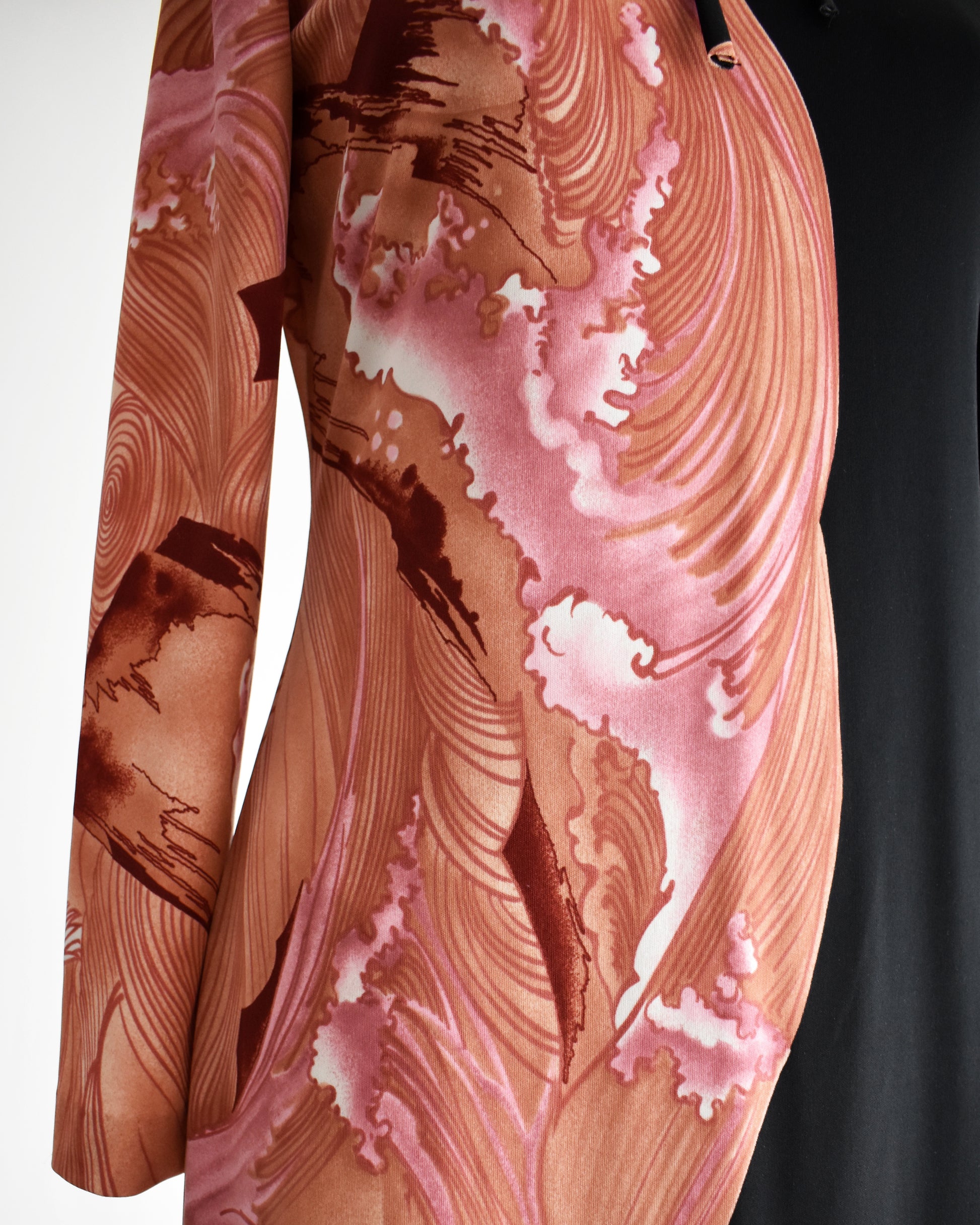 close up of the wave print