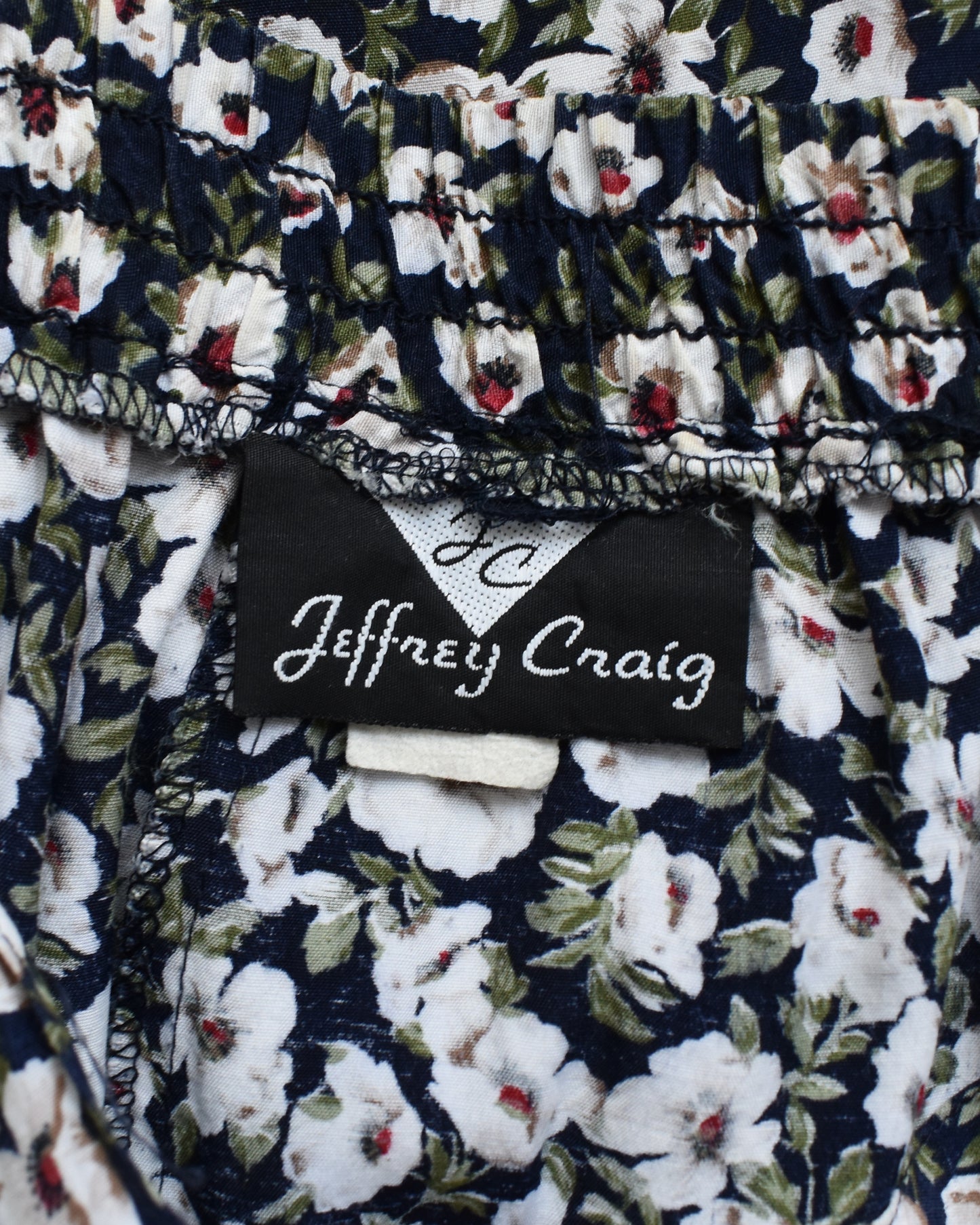 Vintage 1990s Navy & White Floral Maxi Skirt | medium/medium large