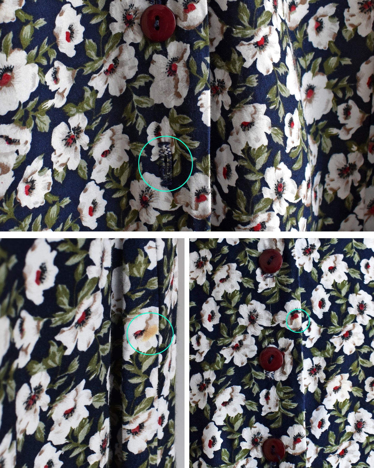 Vintage 1990s Navy & White Floral Maxi Skirt | medium/medium large