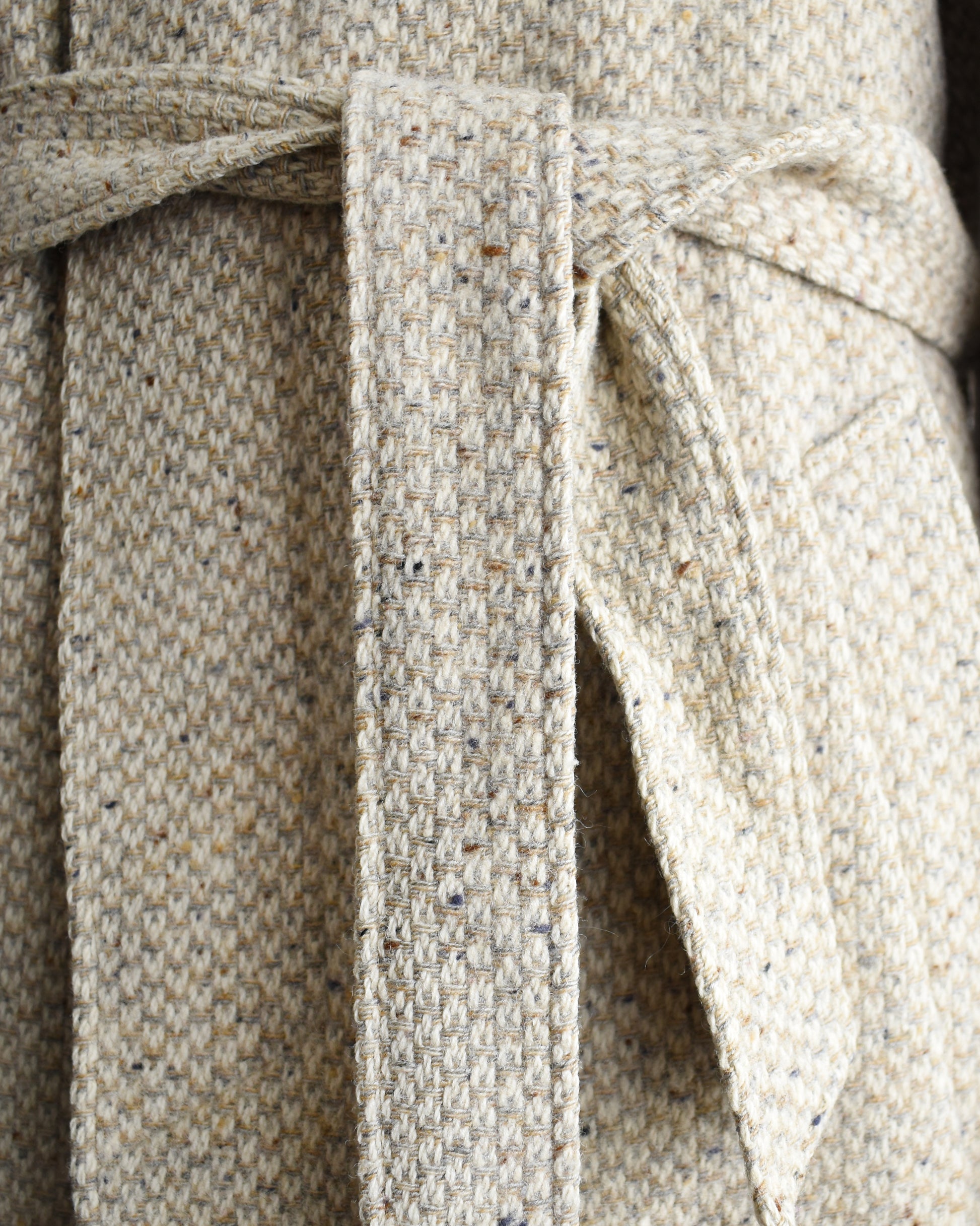 close up of the belted tie