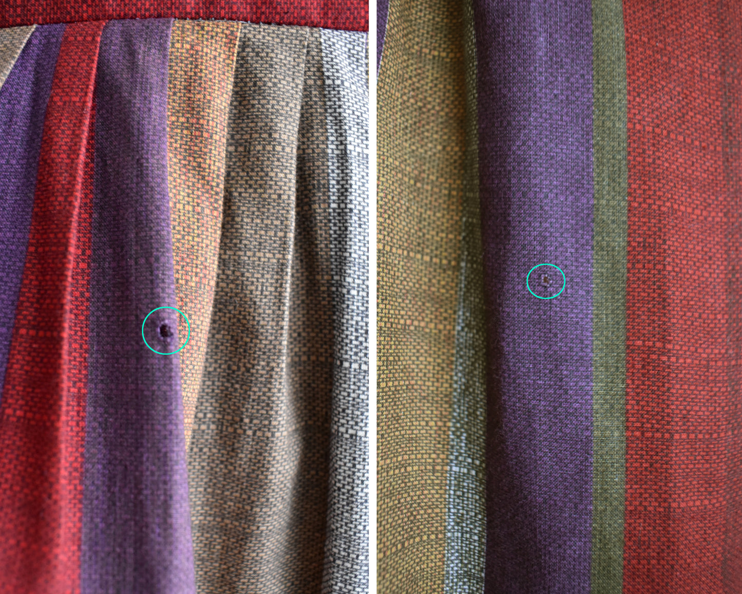 Vintage 1950s Jewel Tone Striped Dress | medium
