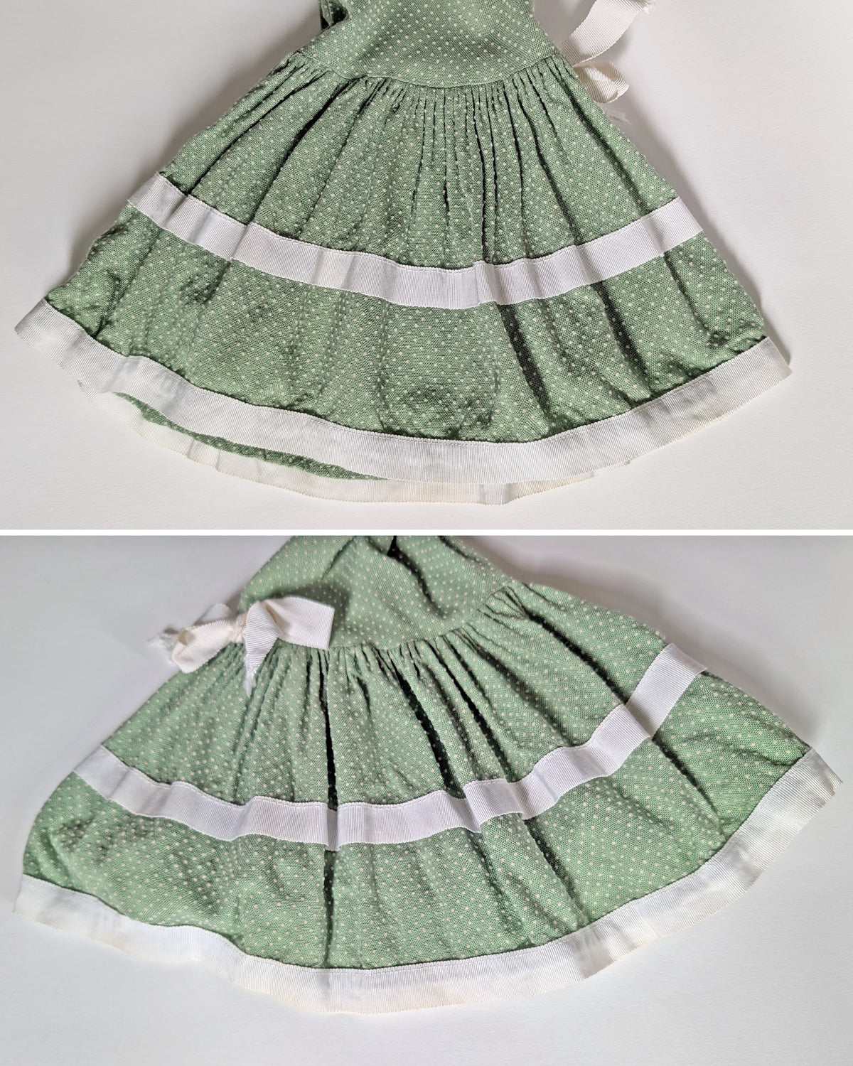 front and back views of the cuffs of the sleeves which have some yellowing