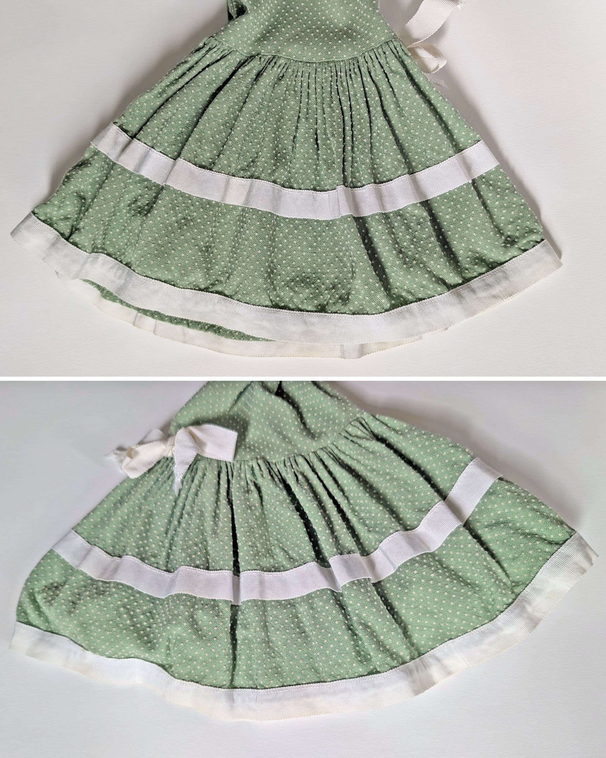 front and back views of the cuffs of the sleeves which have some yellowing