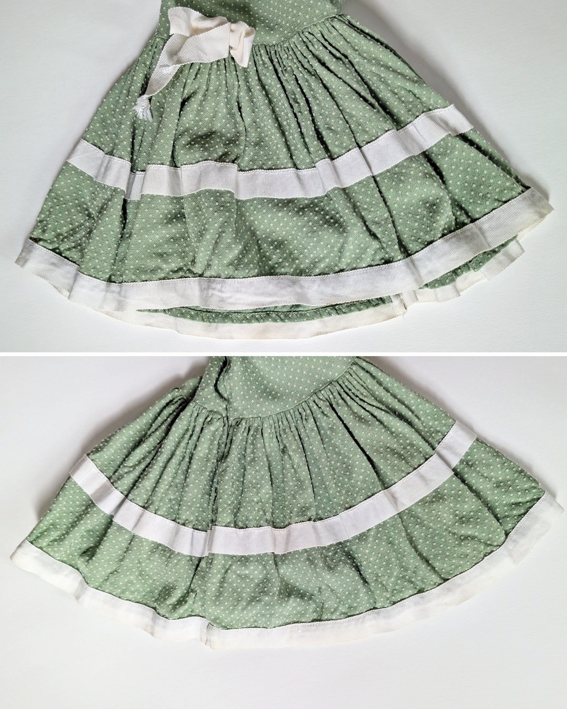 front and back views of the cuffs of the sleeves which have some yellowing