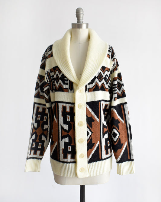 Vintage 1970s Southwestern Cardigan | small to medium