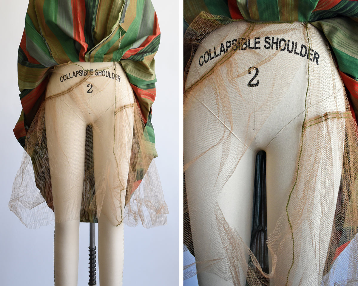 side by side views showing the underneath crinoline skirt
