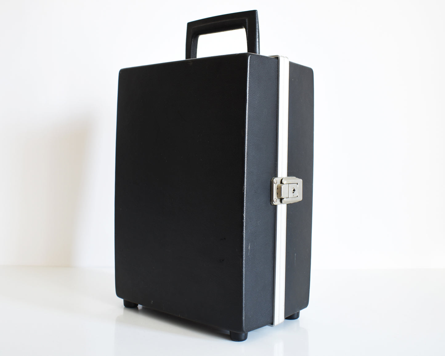 side front view of a black travel bar case