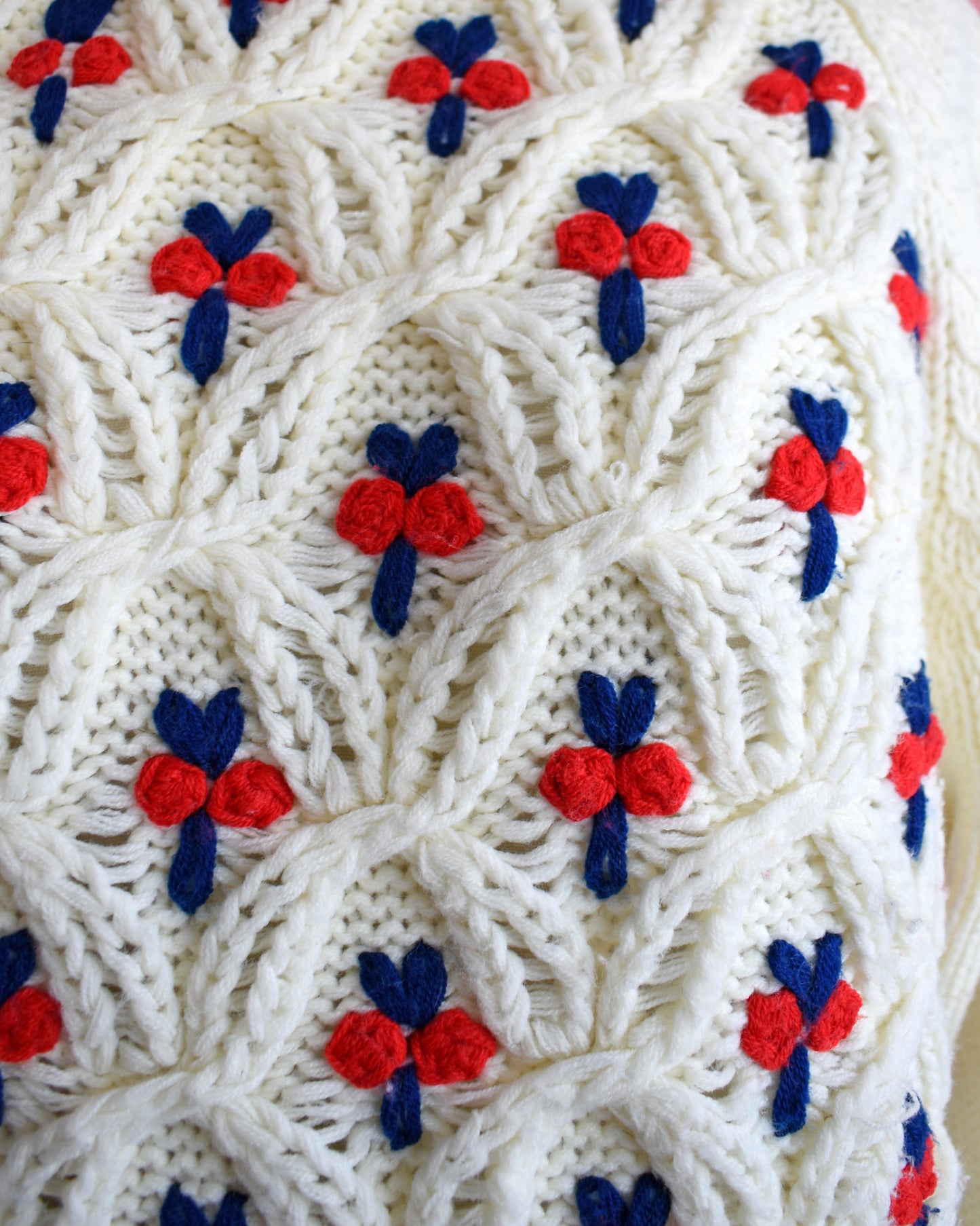 close up of the embroidered detail on the front