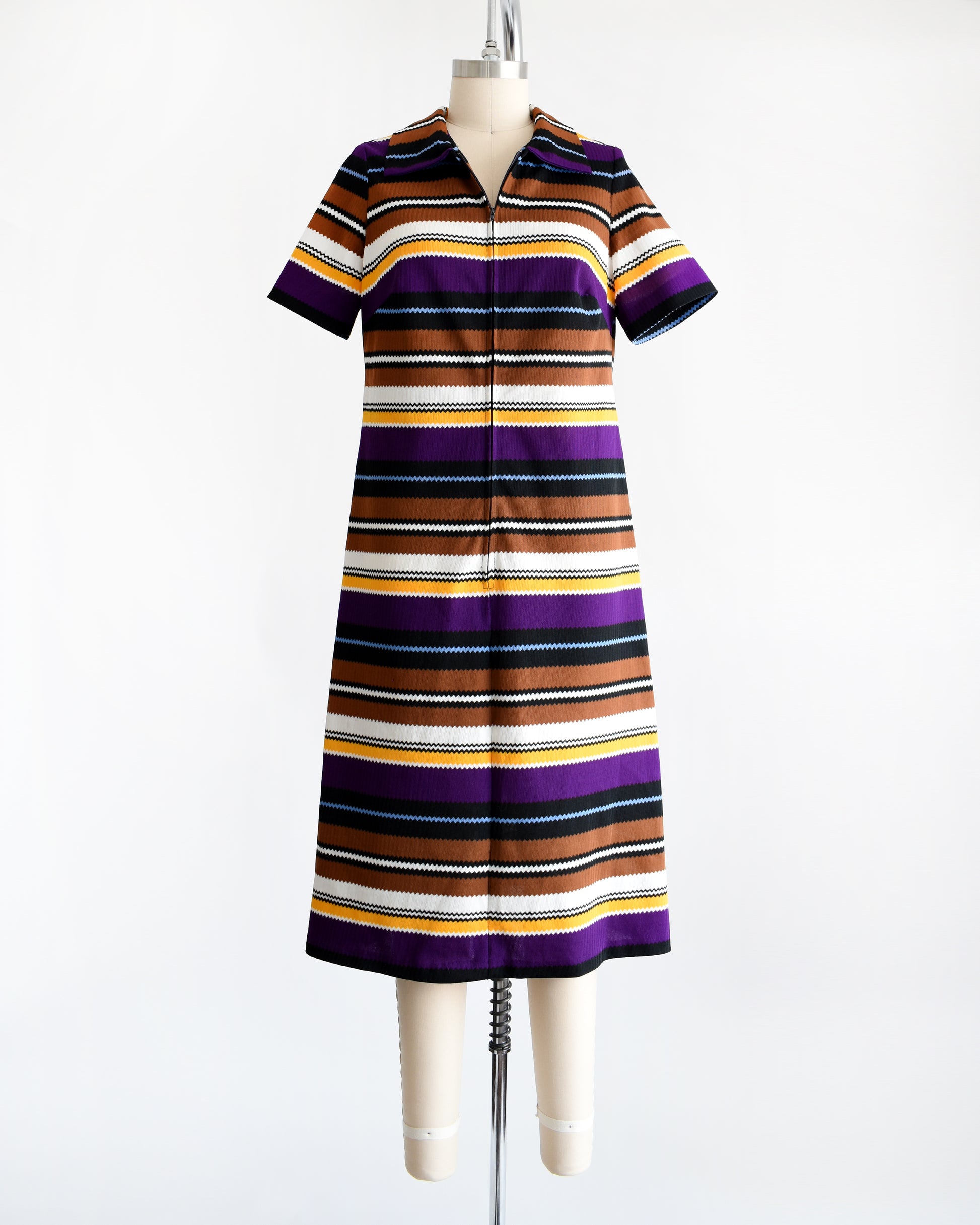 Vintage 1970s Striped Mod Dress | large Rust Belt Threads Vintage 1970s Striped Mod Dress | large Rust Belt Threads