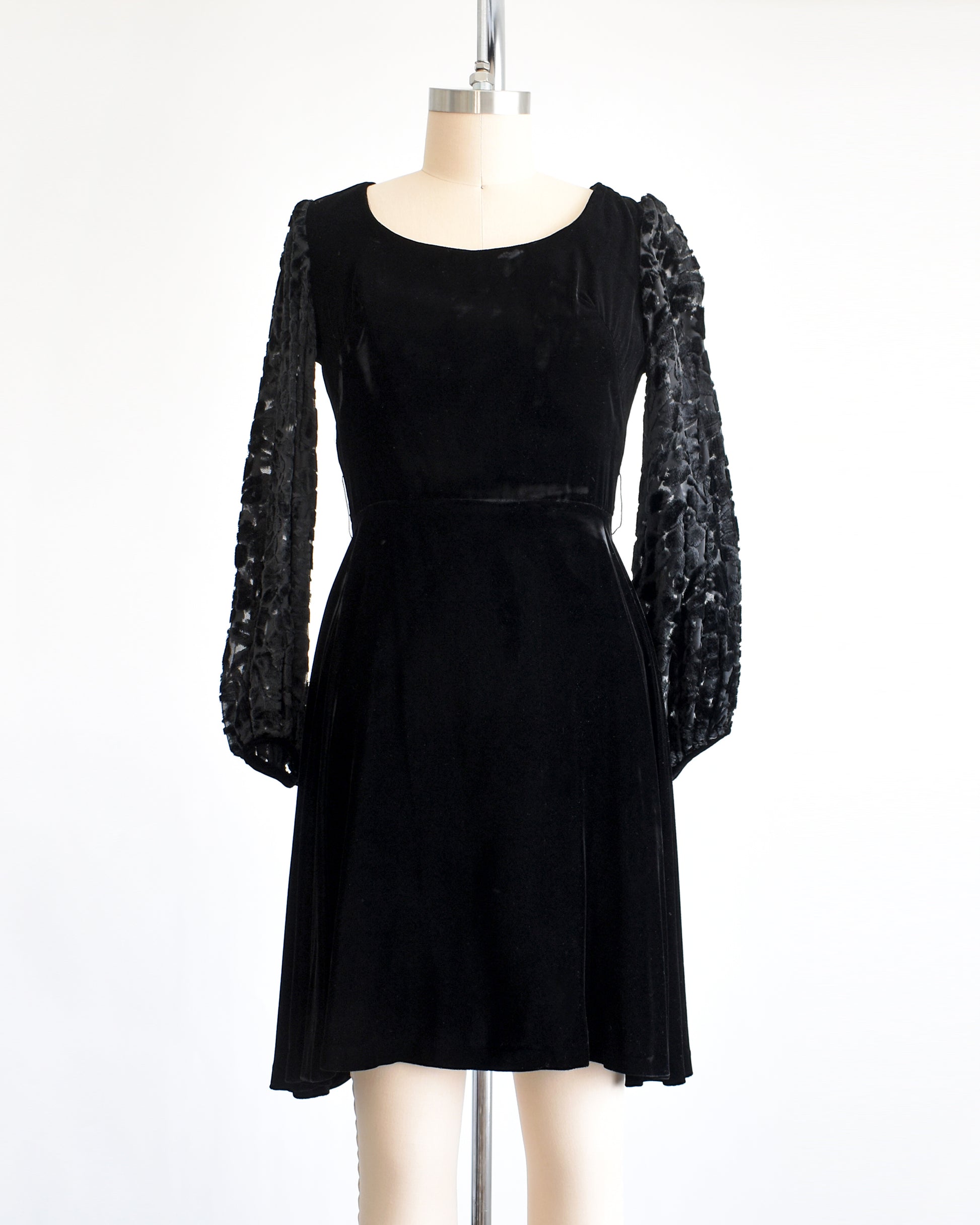 Vintage 1960s Black Velvet Cocktail Dress | small Vintage 1960s Black Velvet Cocktail Dress | small