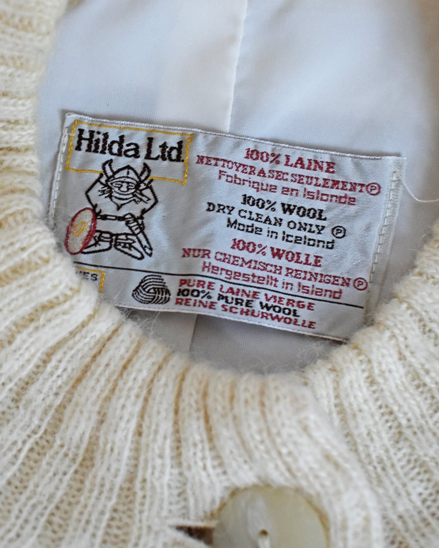 Close-up of a Hilda Ltd label