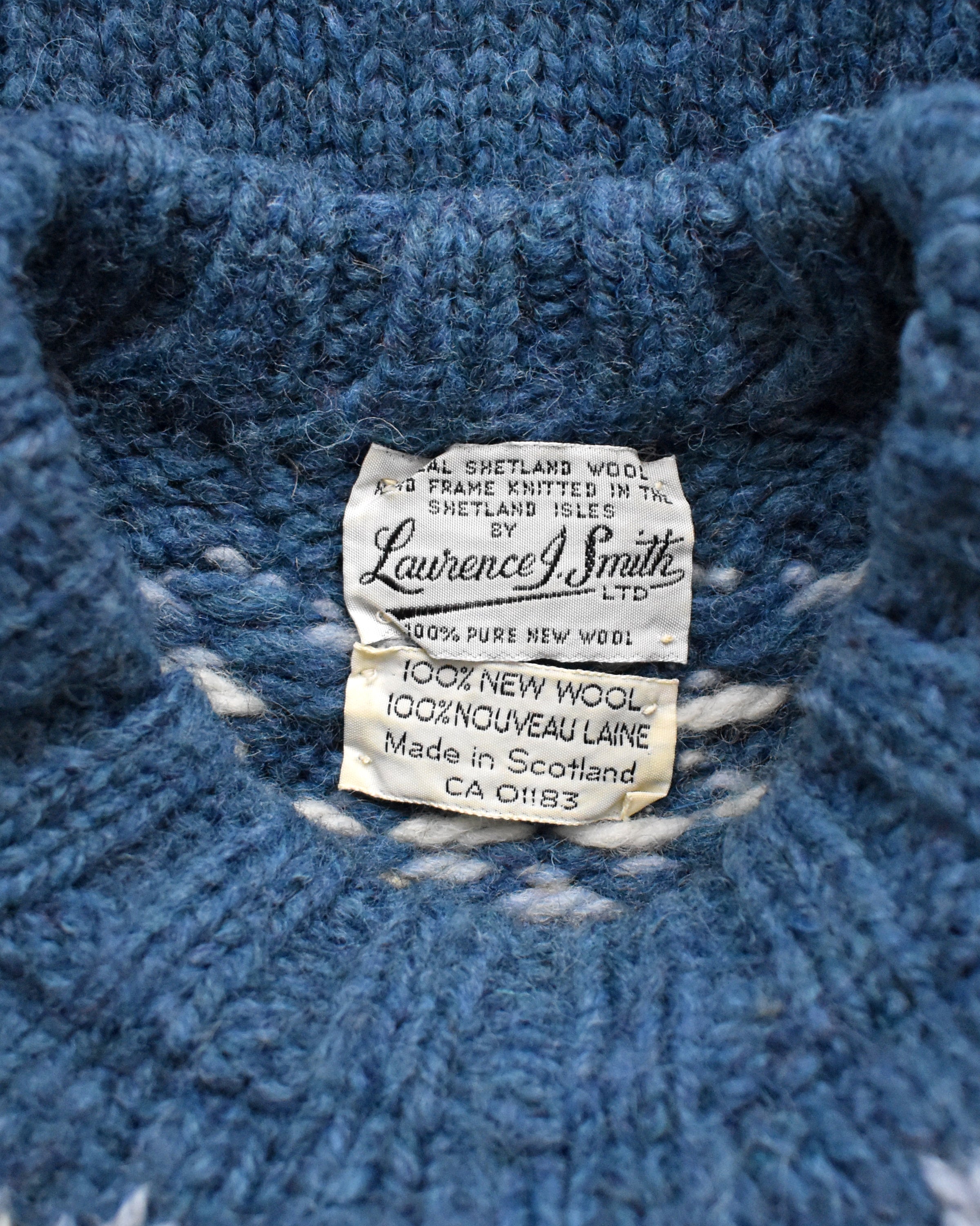 Vintage 1970s Blue Shetland Wool Sweater | small/medium – Rust