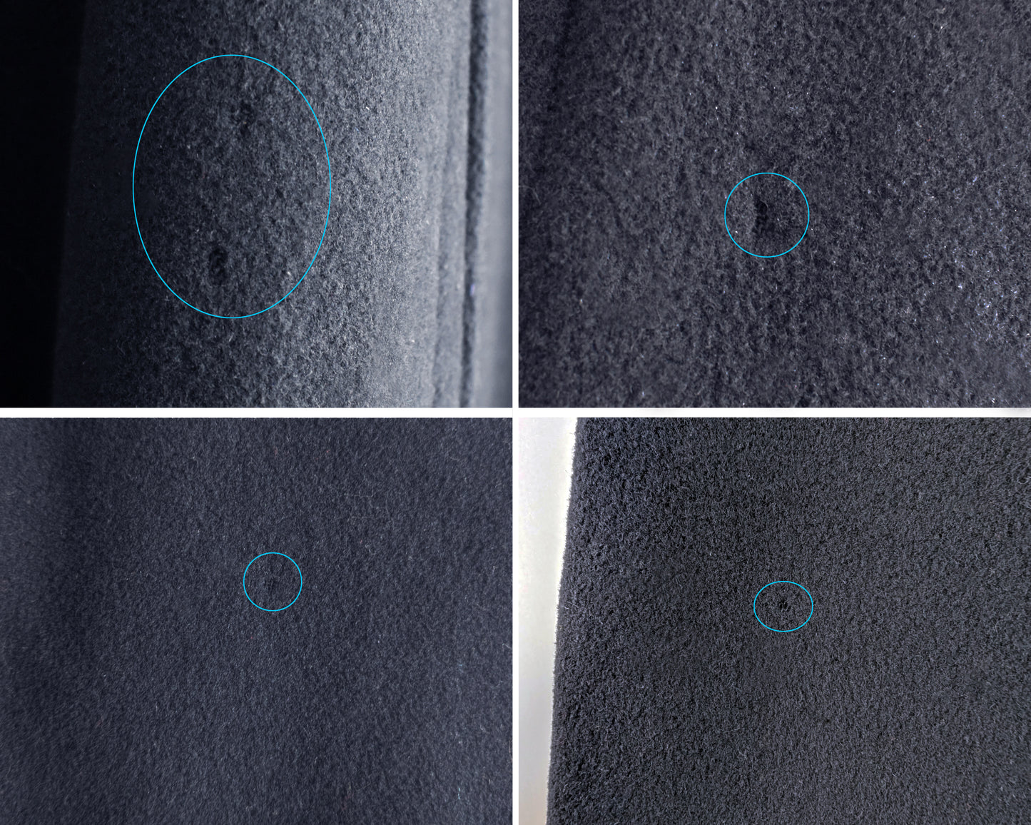 close up of a few scattered mouth bites on the cape