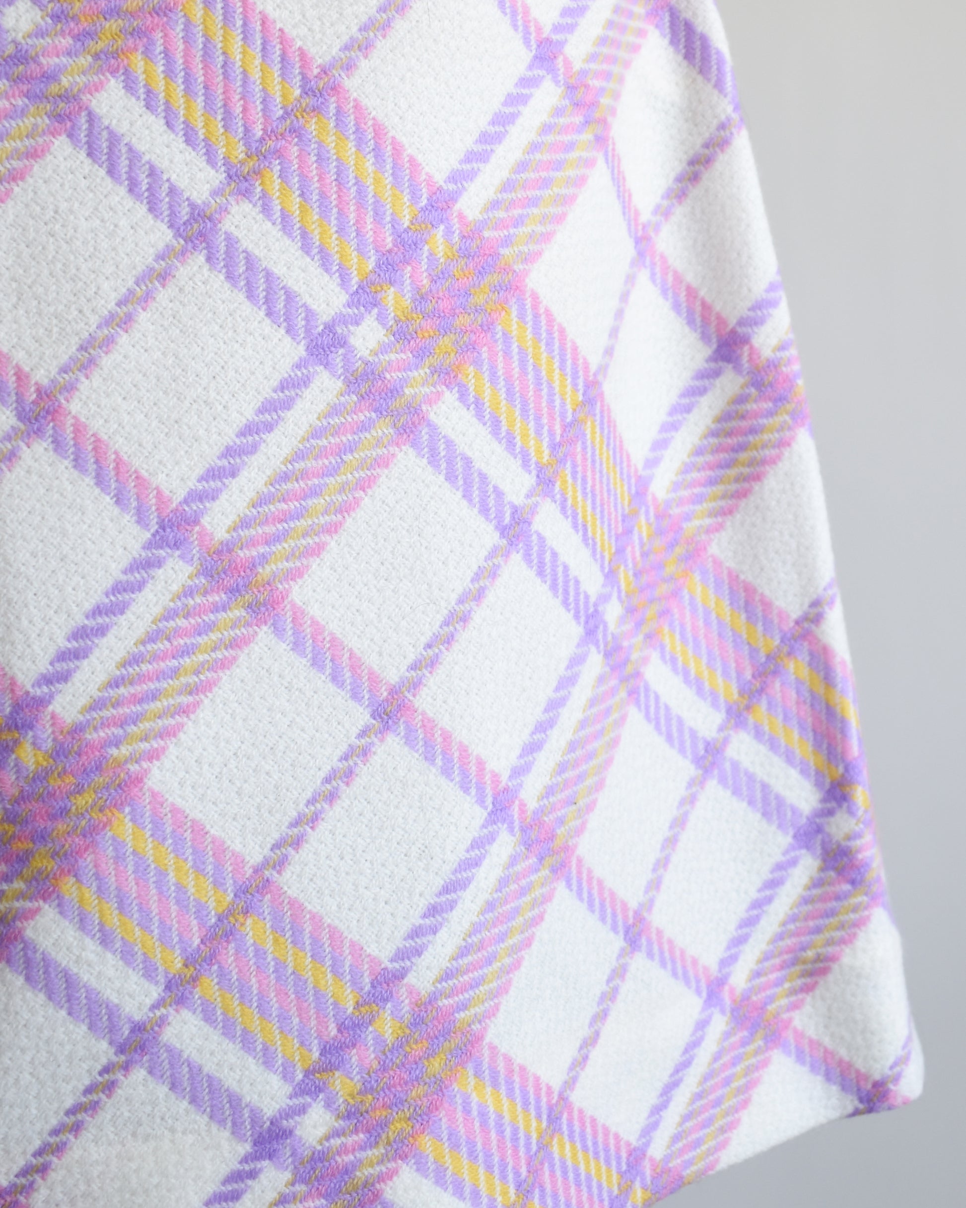 close up of the plaid skirt